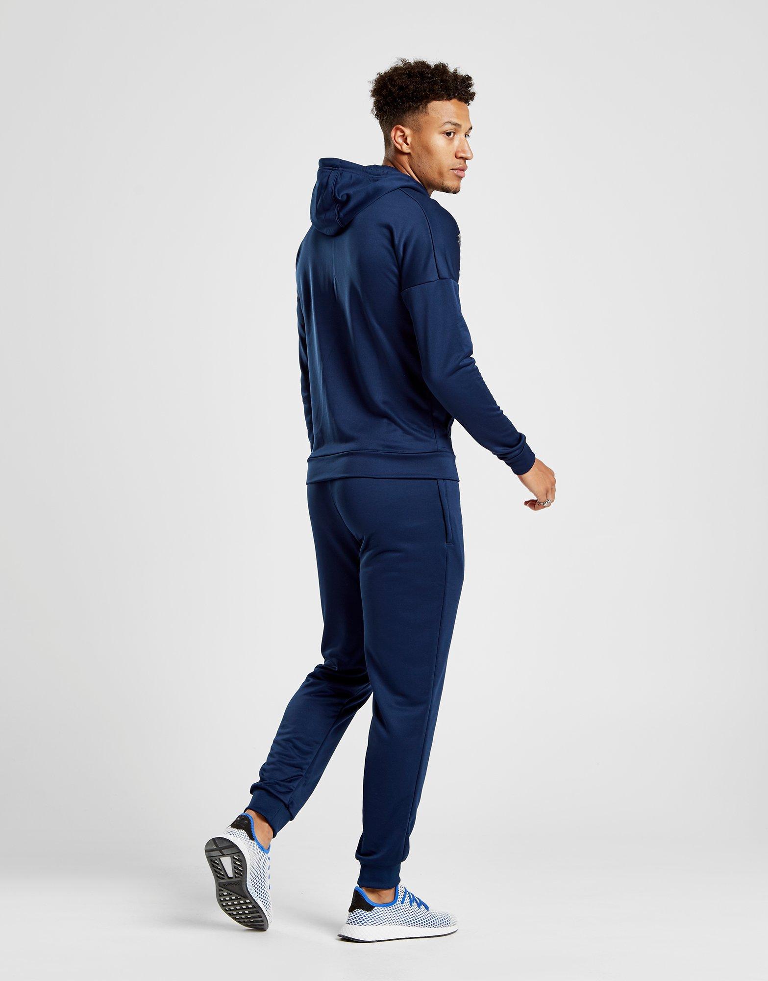 adidas game time tracksuit blue