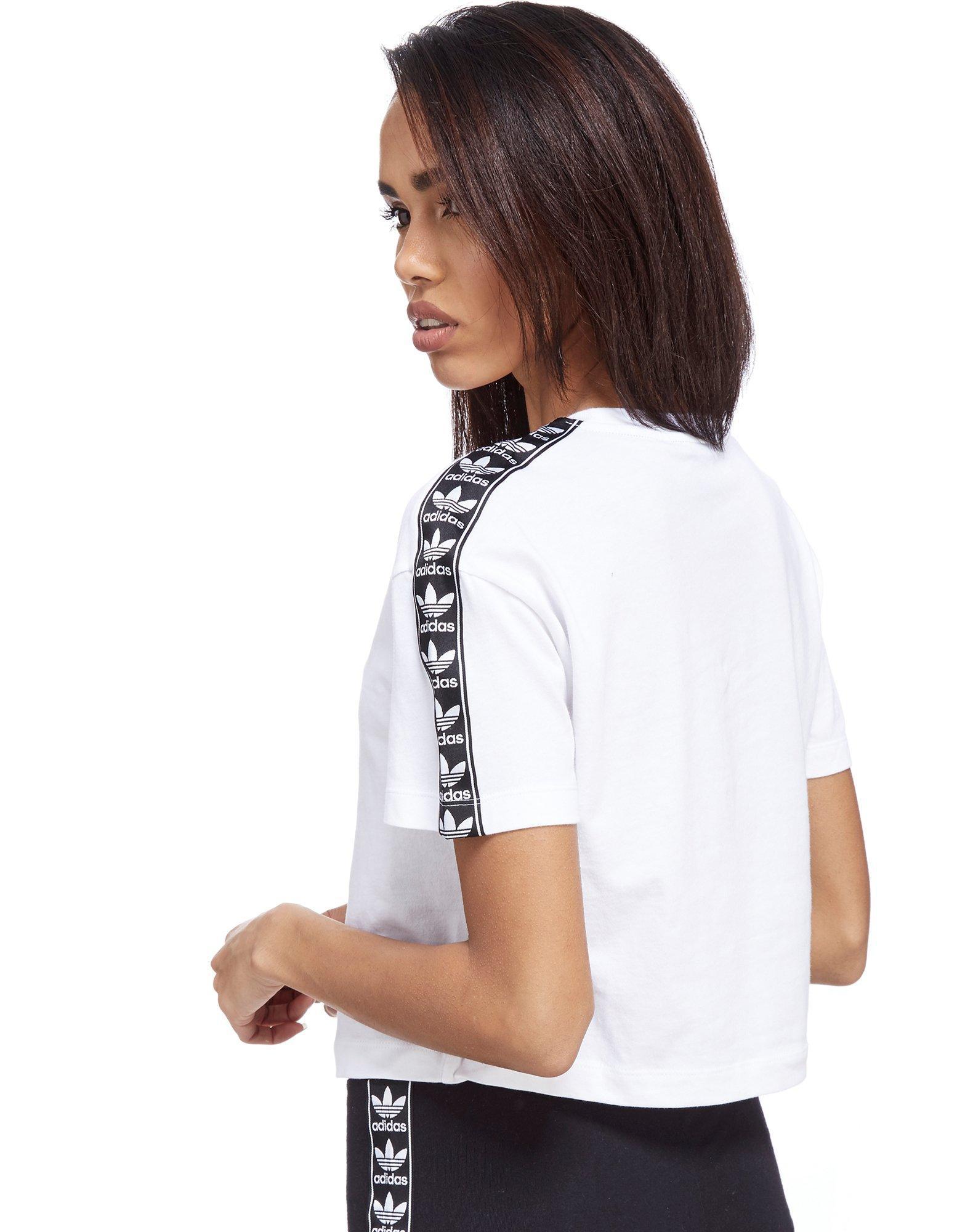 adidas tape crop t shirt