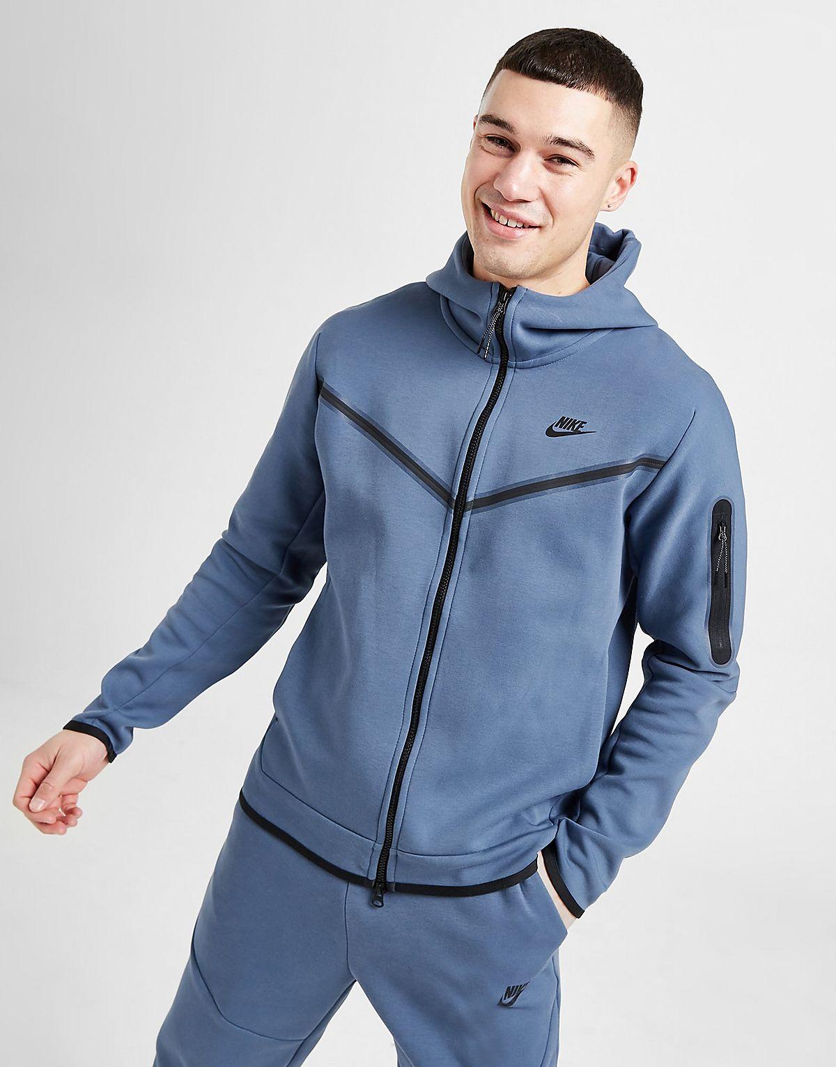 Nike Tech Fleece Full Zip Hoodie in Blue for Men | Lyst UK