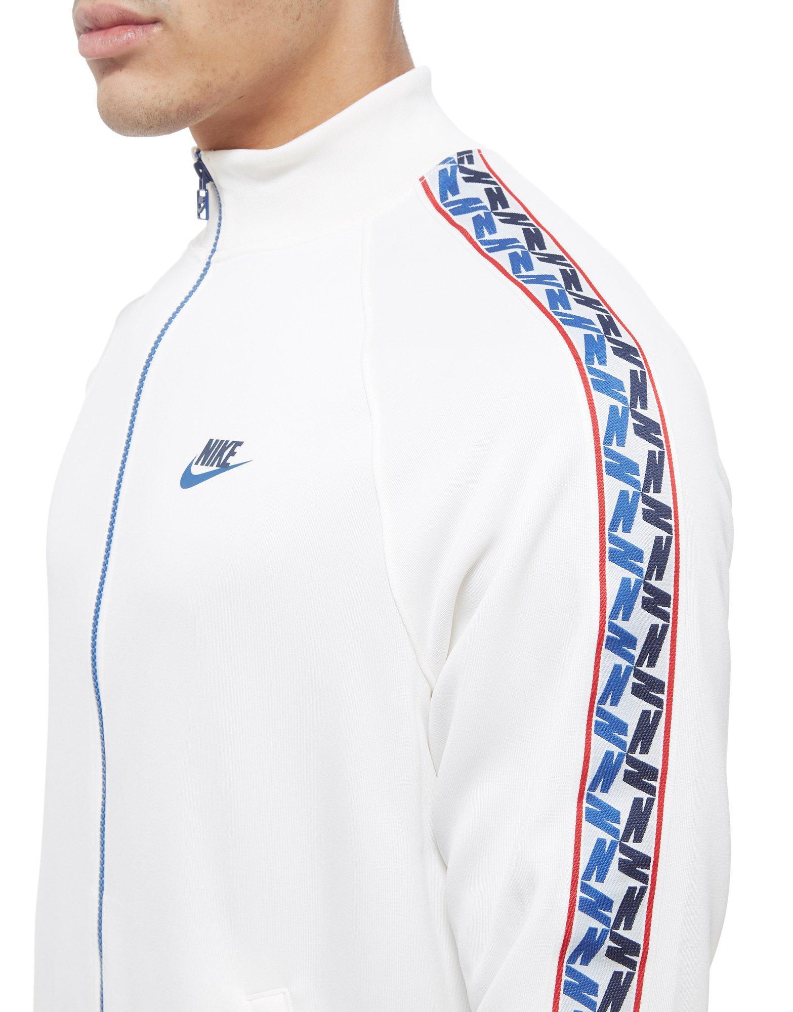 Nike Synthetic Tape Poly Track Top in White/Blue (White) for Men - Lyst
