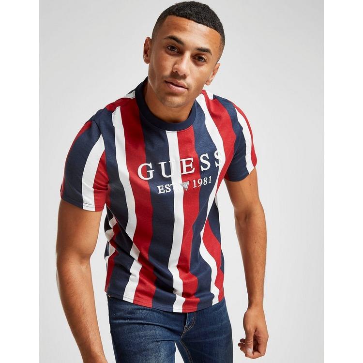 guess vertical stripe tee> OFF-69%