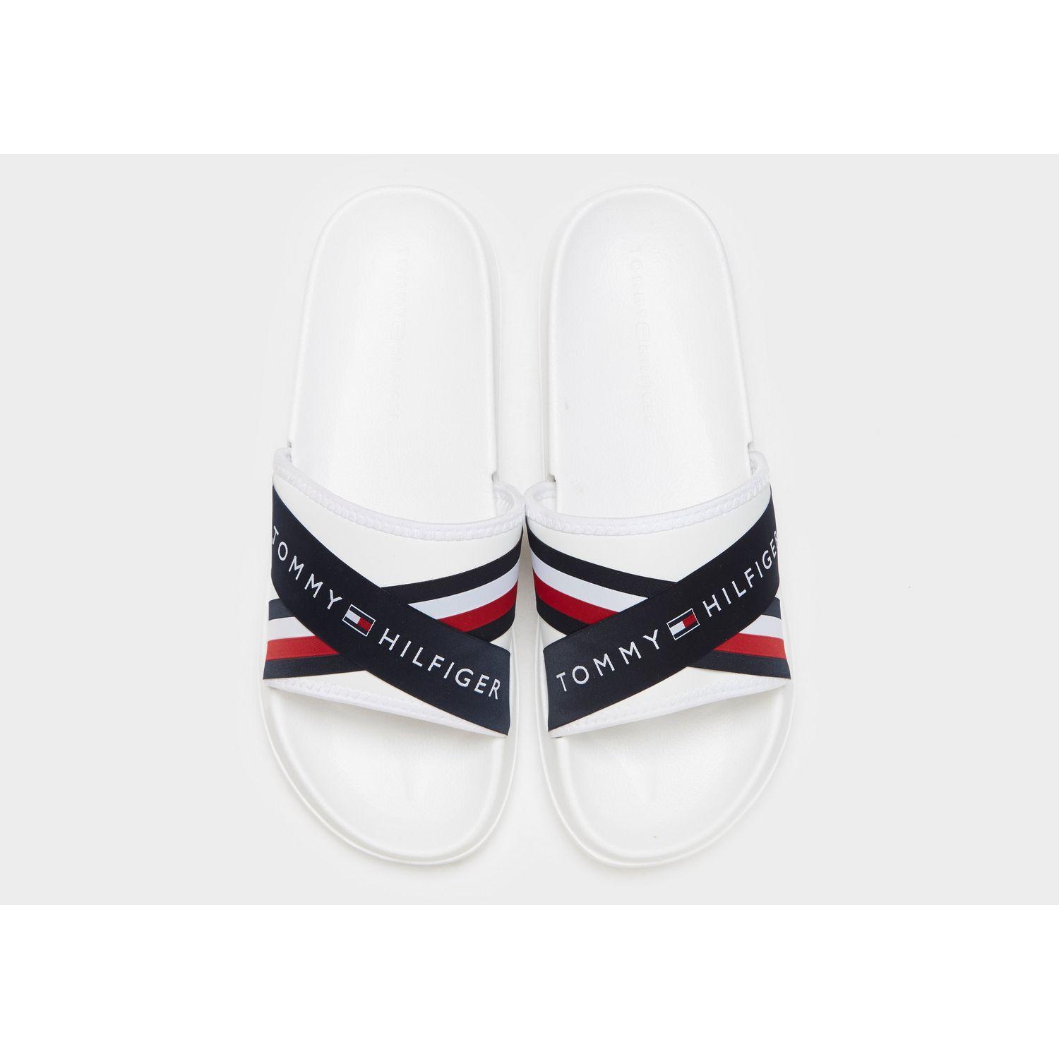 tommy hilfiger splash sliders white