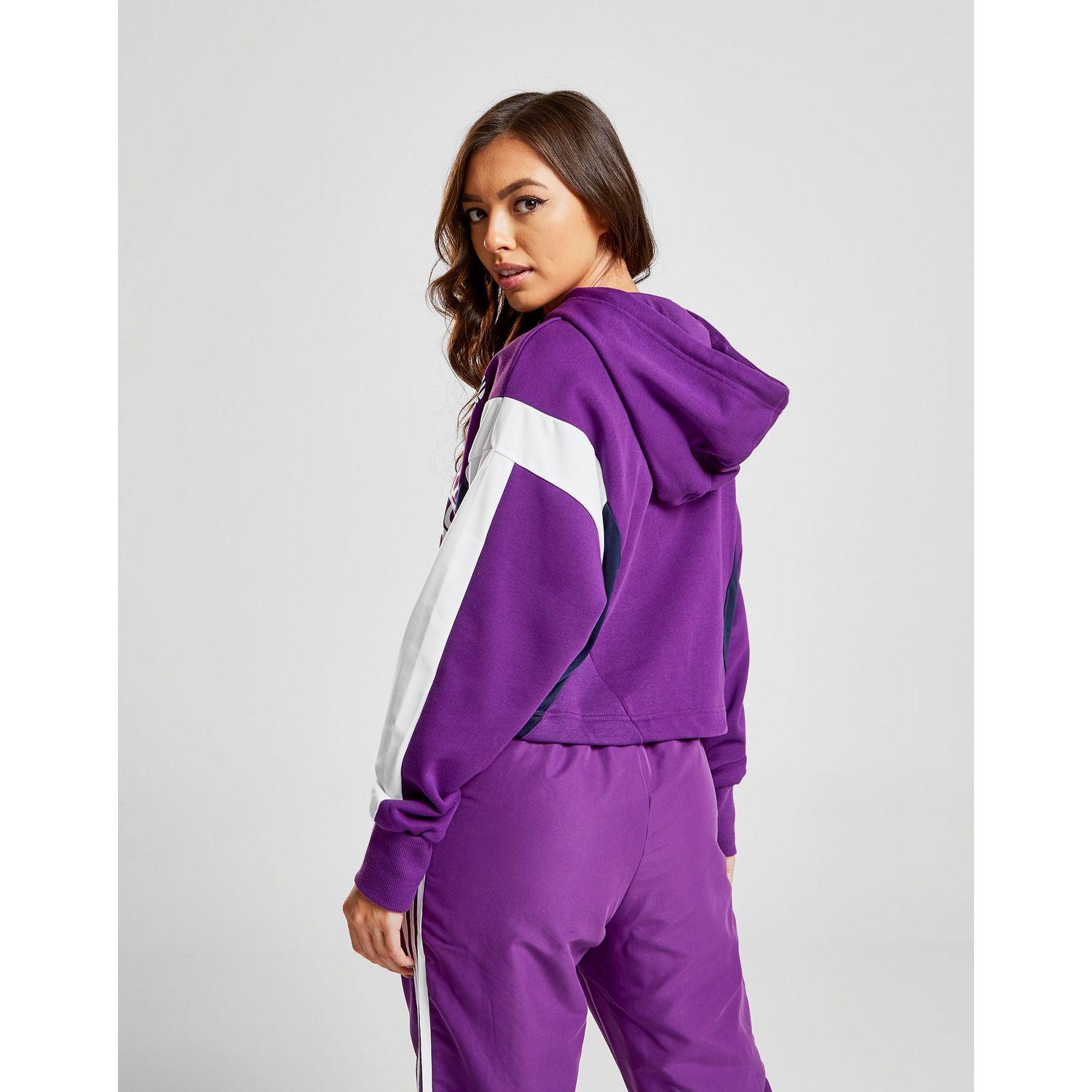 adidas originals 90's colour block crop hoodie