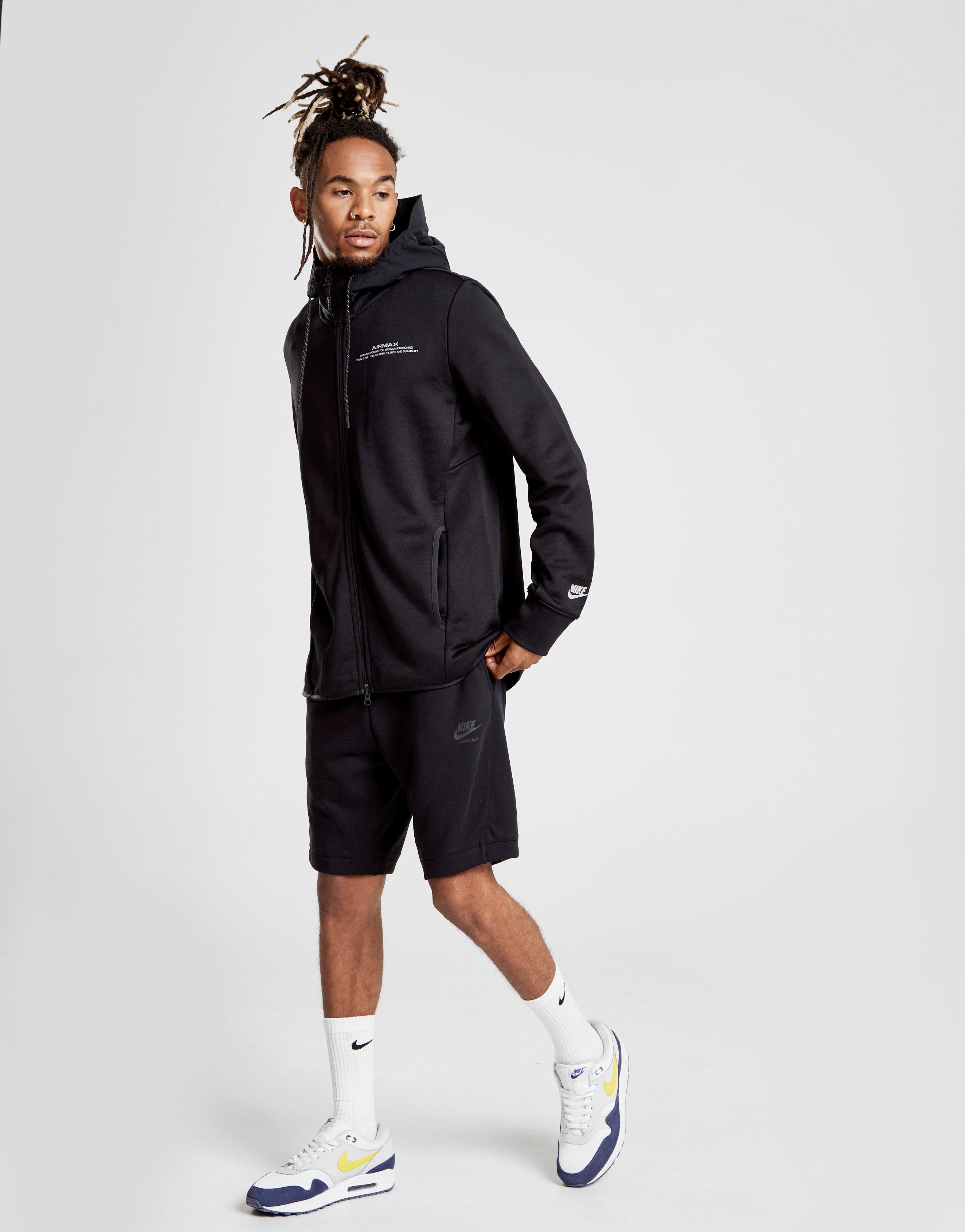 Nike Cotton Air Max French Terry Hoodie in Black for Men - Lyst