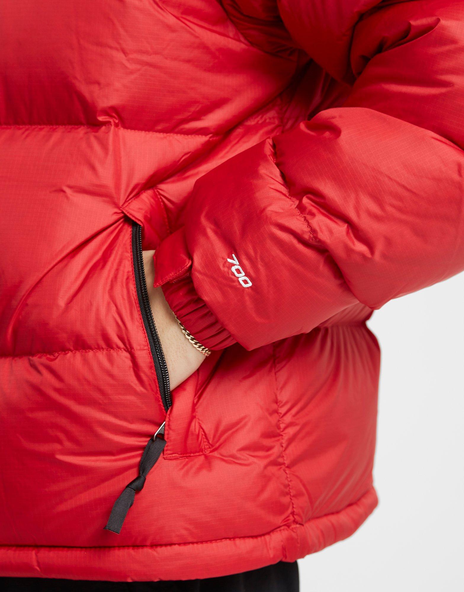 north face nuptse 700 red