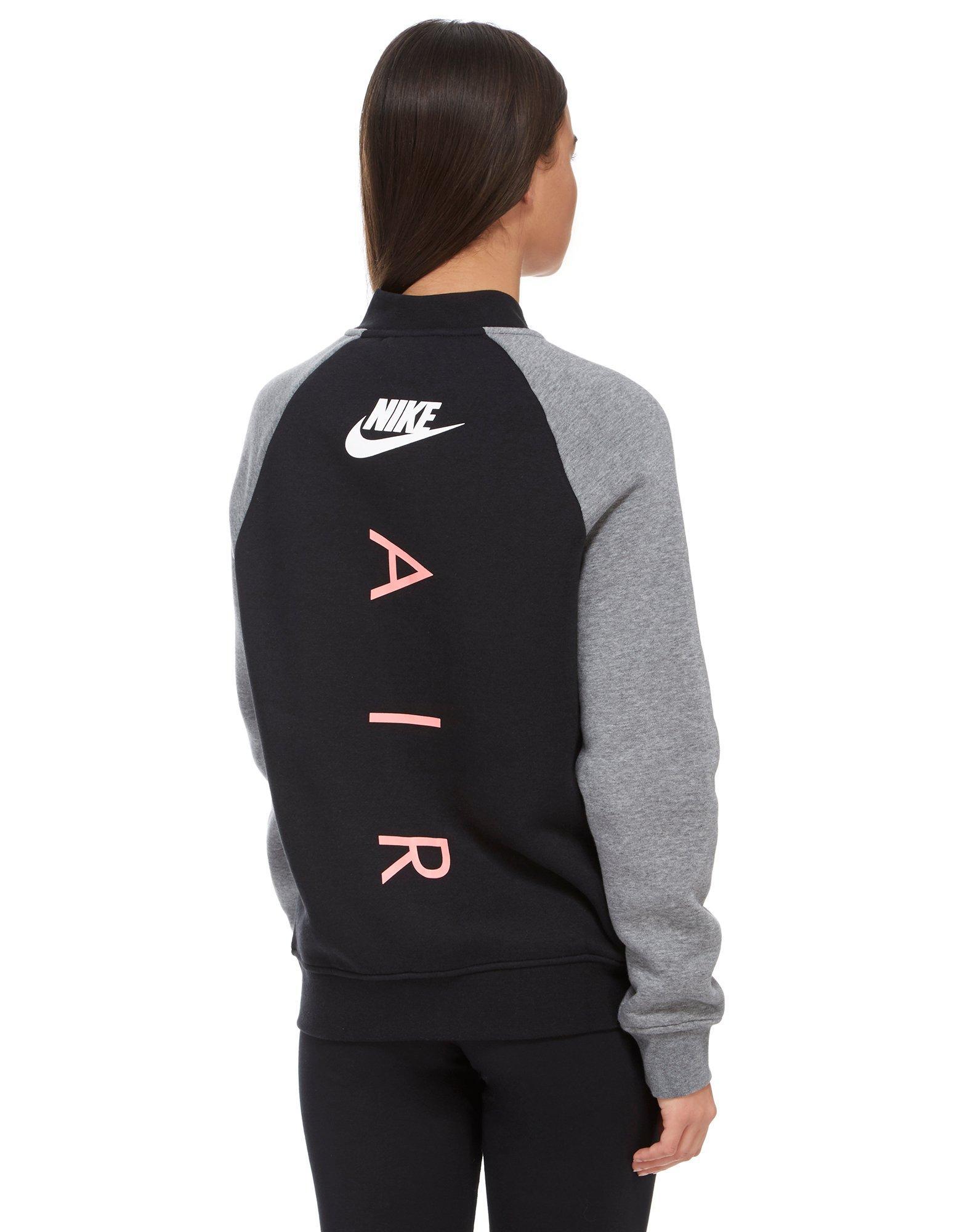 Nike Cotton Air Bomber Jacket in Black/Grey/Pink (Black) Lyst