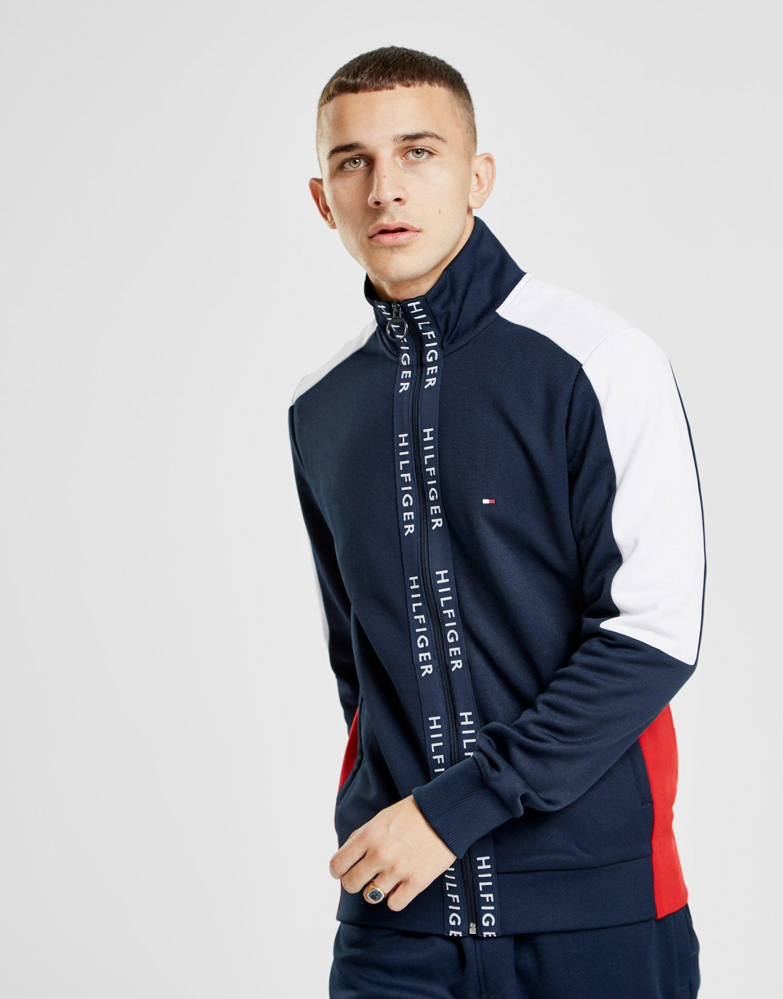 Tommy Hilfiger Synthetic Colour Block Tape Track Top in Navy/White/Red ...