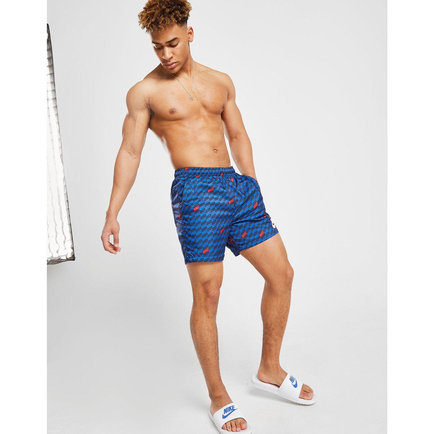 nike hybrid all over print swim shorts