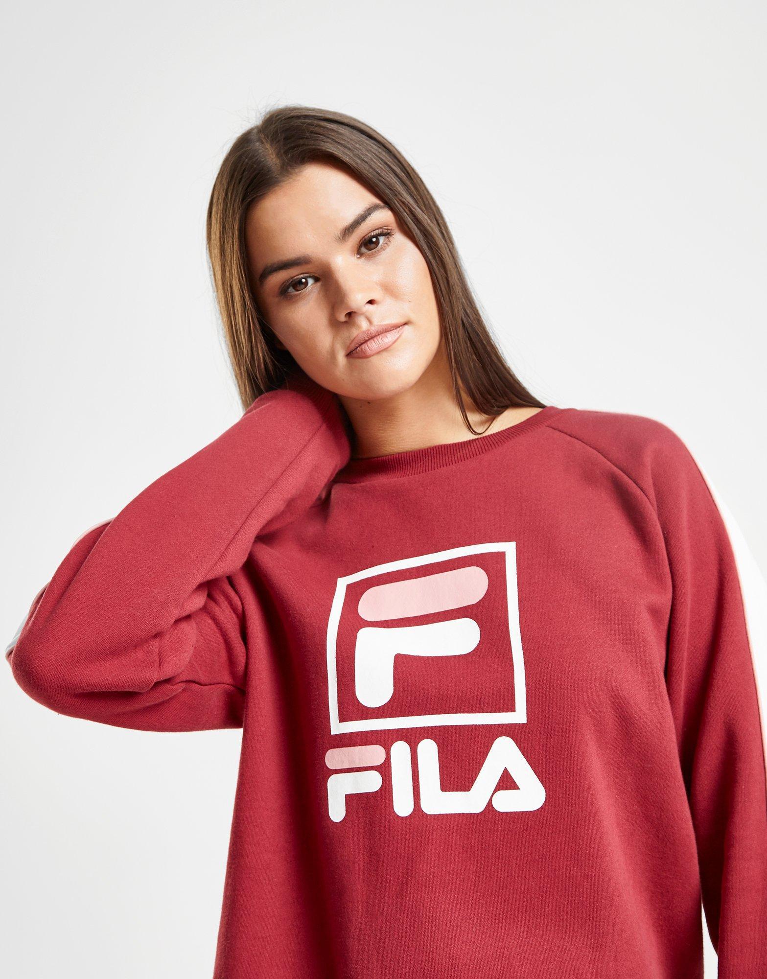 burgundy fila hoodie