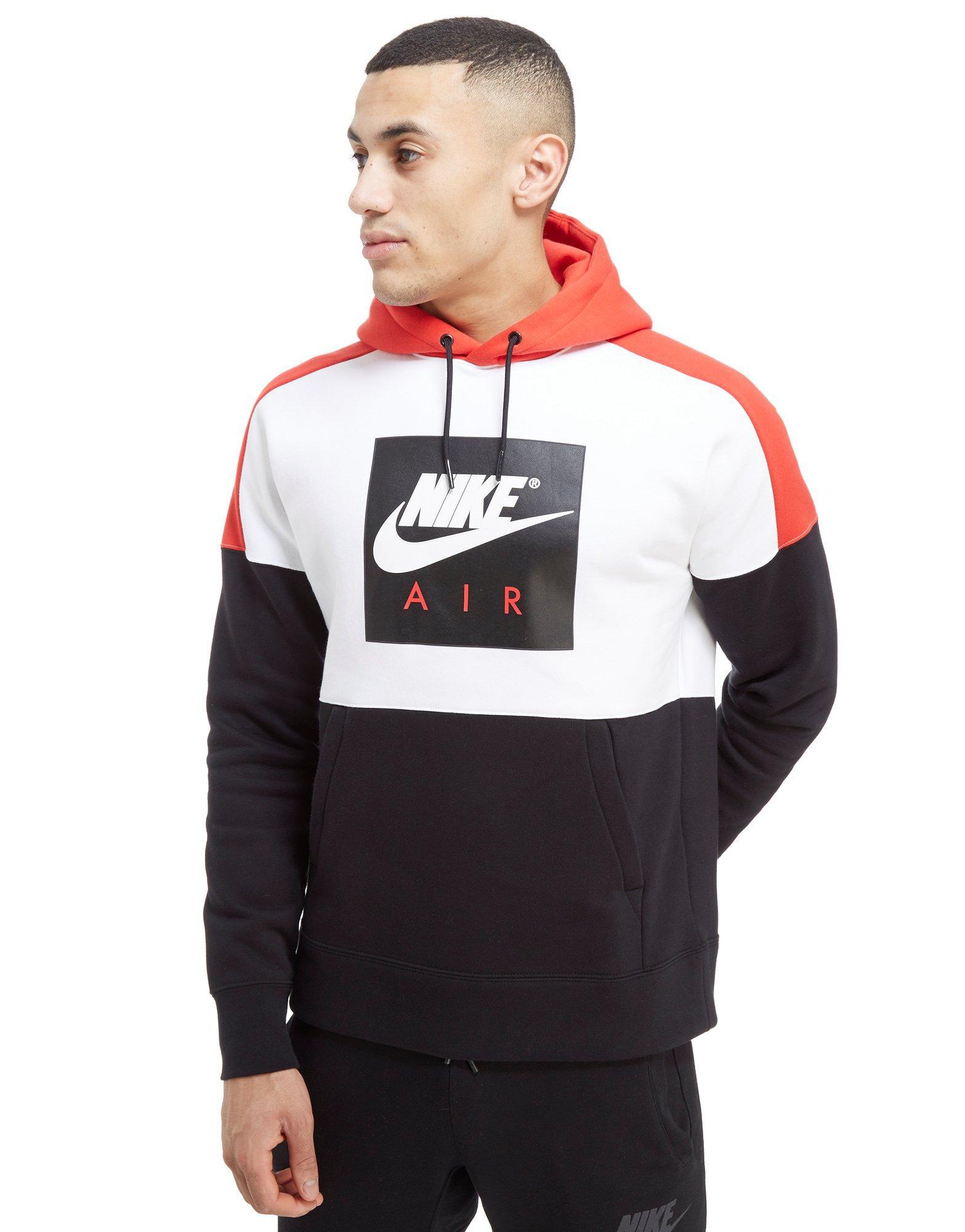 nike hoodie white and red