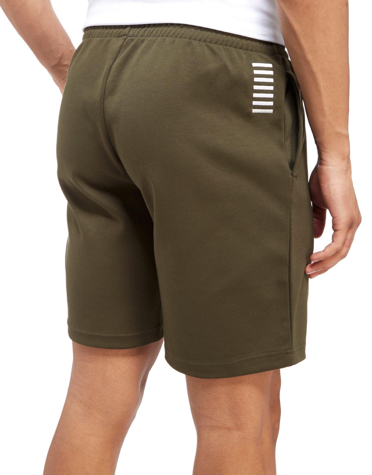 EA7 Cotton Shadow Line Shorts in Olive (Green) for Men - Lyst
