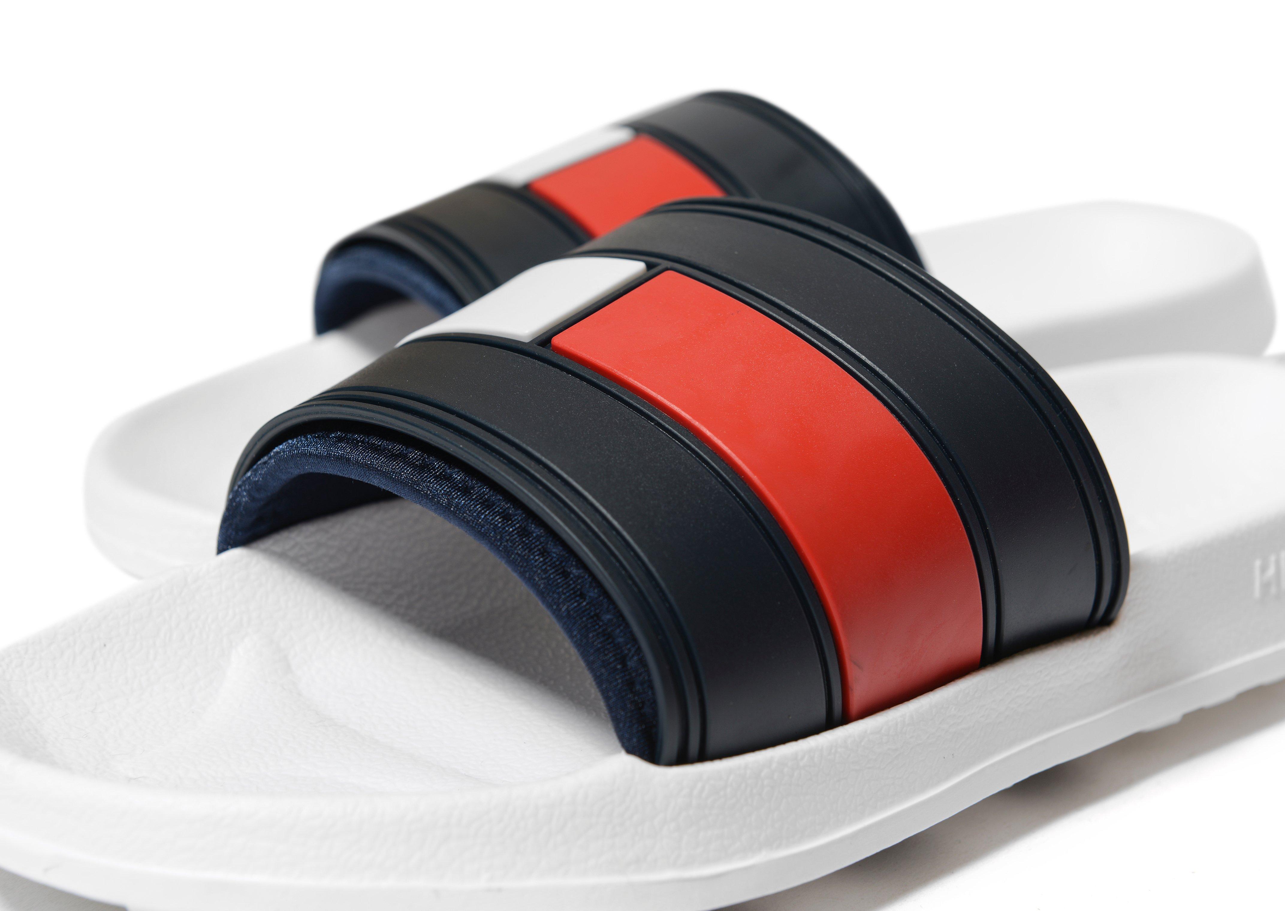 tommy hilfiger splash slides white