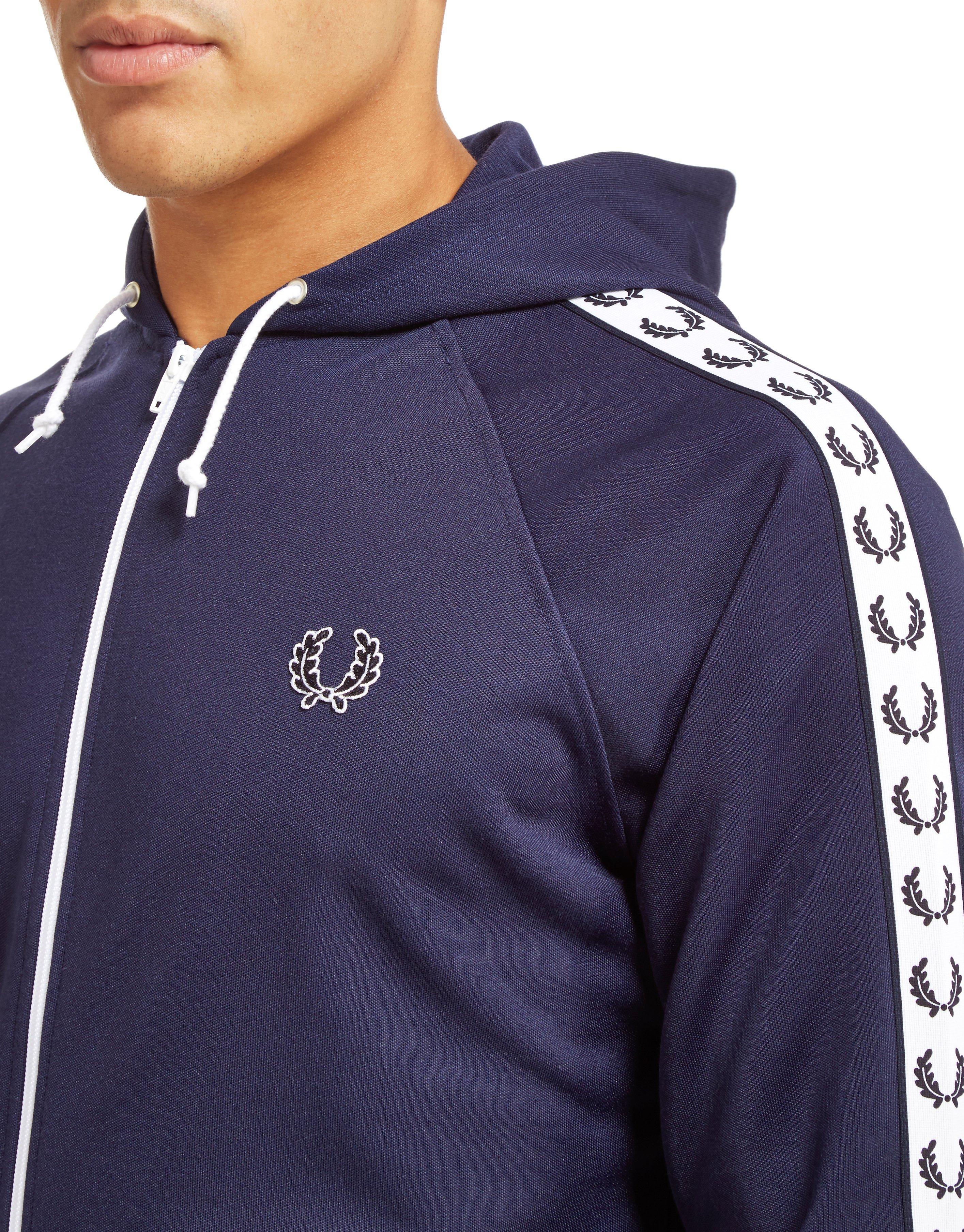 Fred Perry Cotton Tape Hoodie in Carbon Heather (Blue) for ...