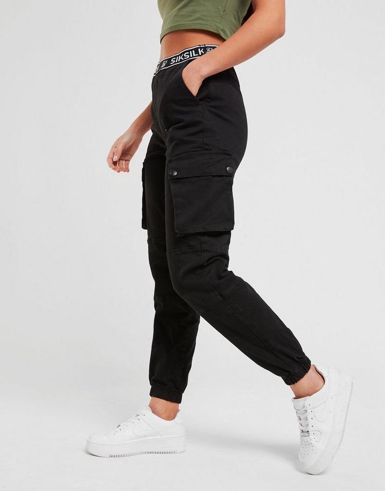 siksilk tape waist cargo pants