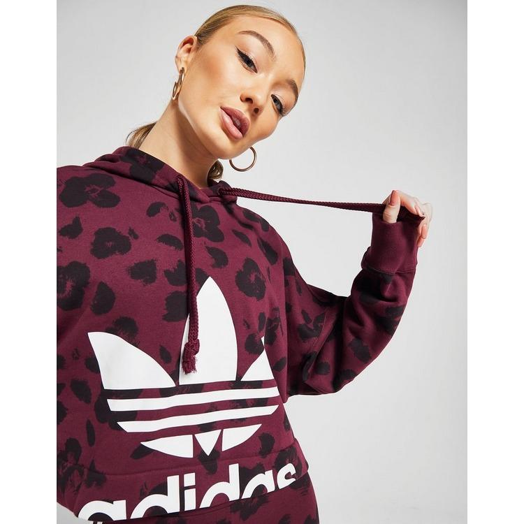 bellista allover print cropped hoodie