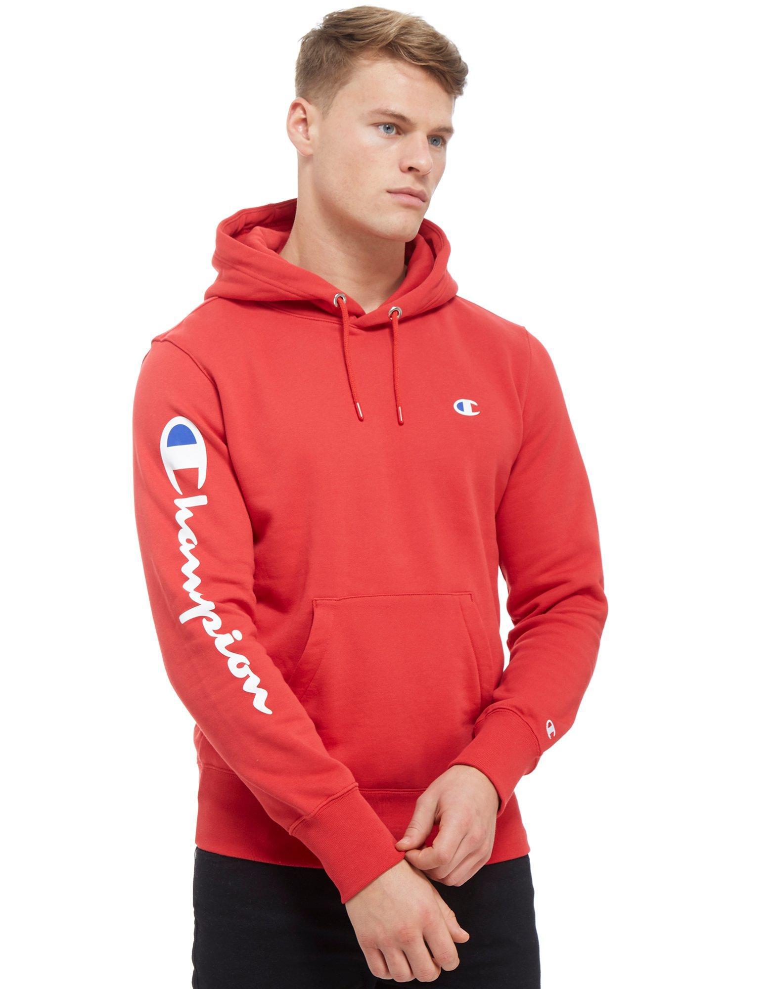 champion sleeve logo hoodie