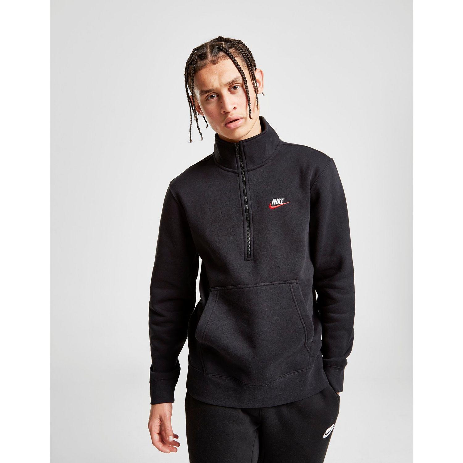 Nike Cotton Foundation 1/2 Zip Sweatshirt in Black for Men - Lyst