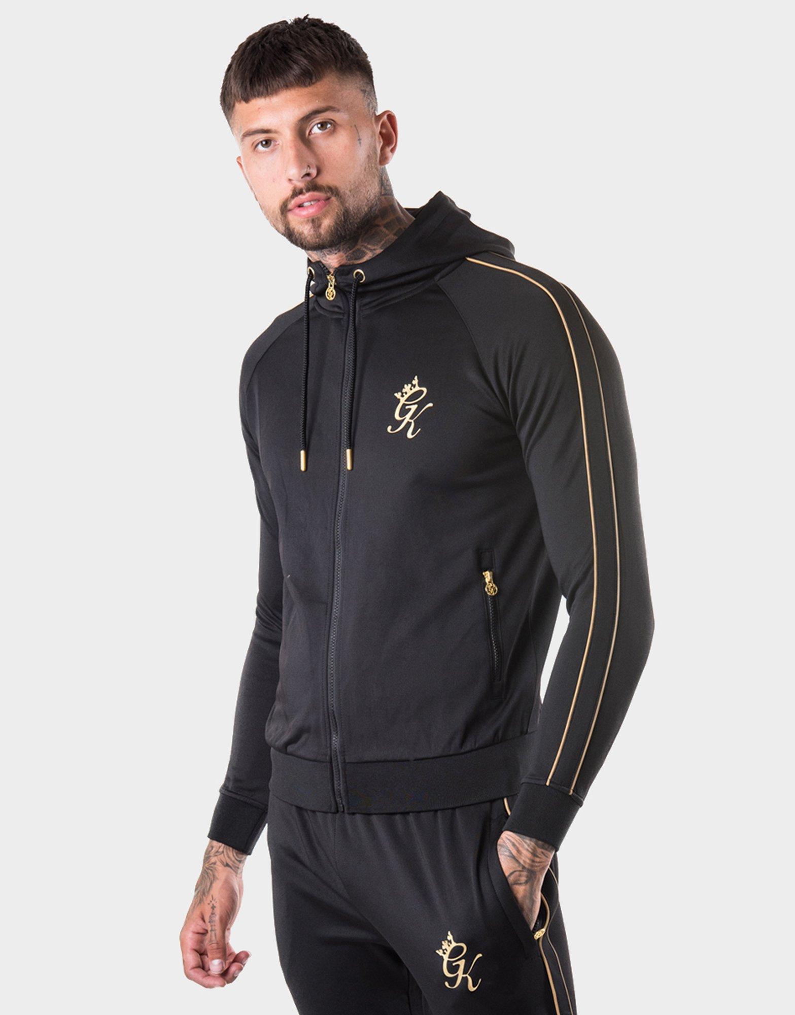 gym king black gold hoodie