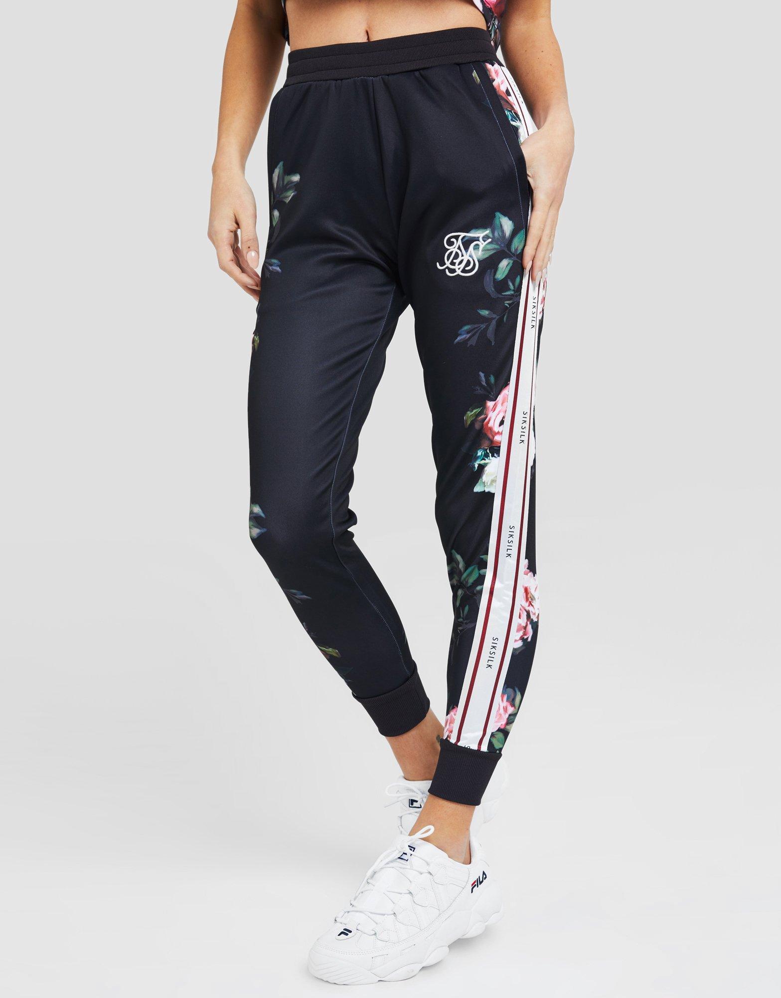 siksilk floral tape track pants