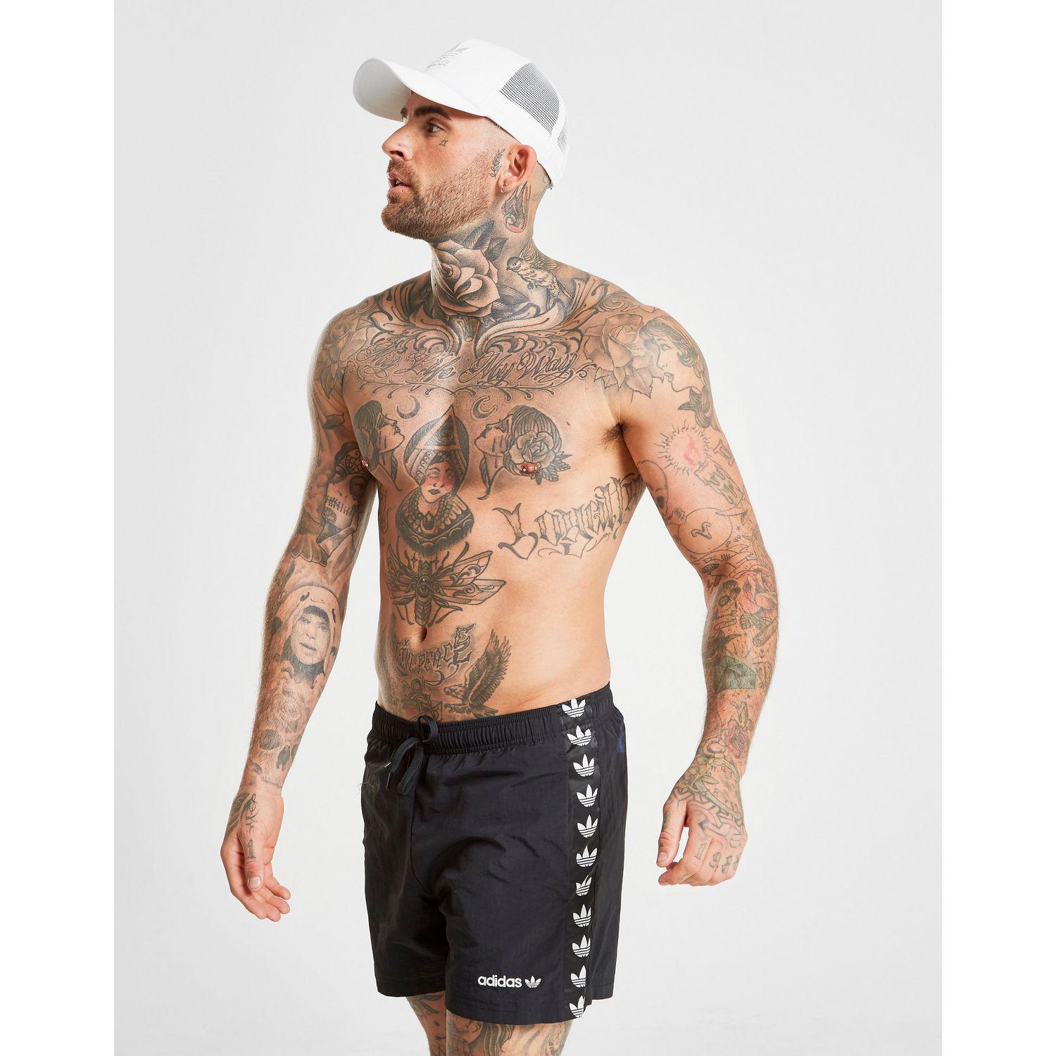 adidas tape swim shorts