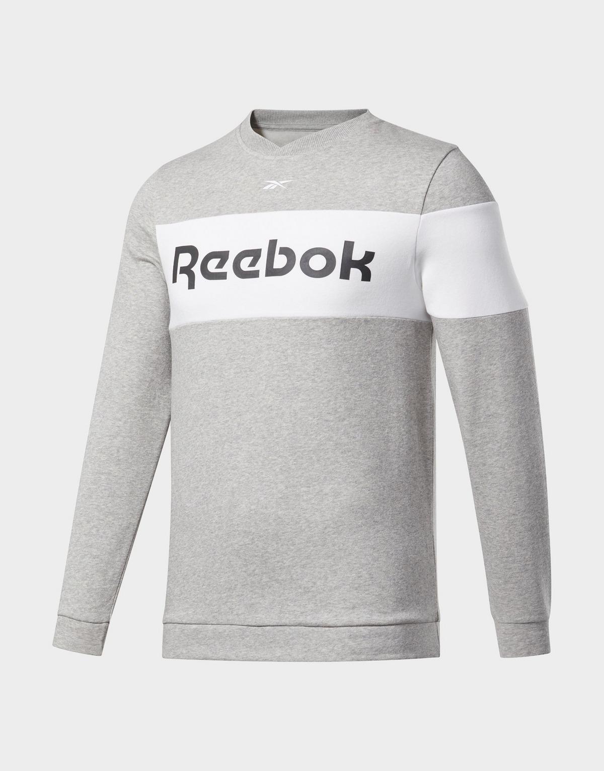 Reebok Training Essentials Fleece Crew Sweatshirt in Grey (Gray) for Men - Lyst