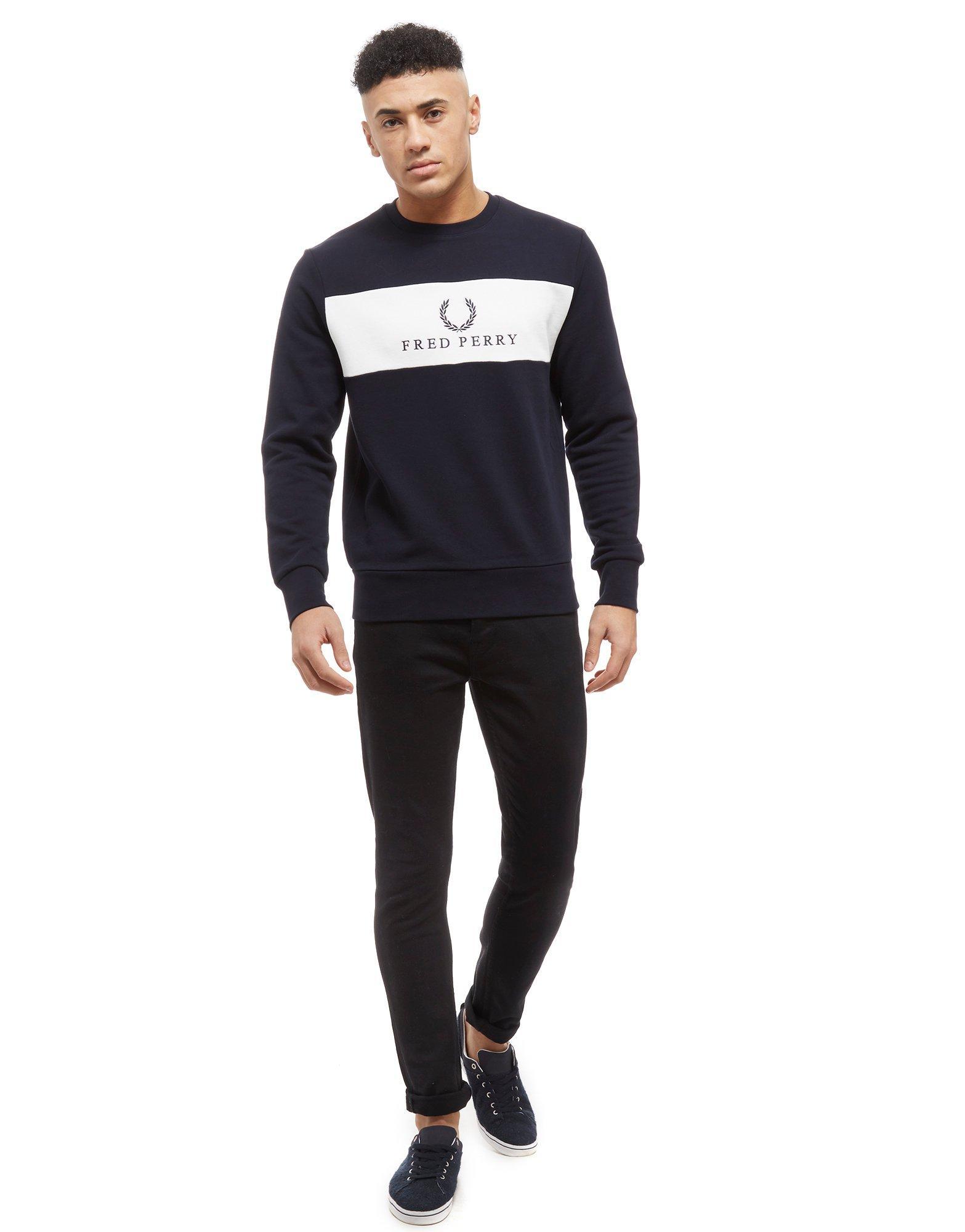 fred perry central panel crew sweatshirt
