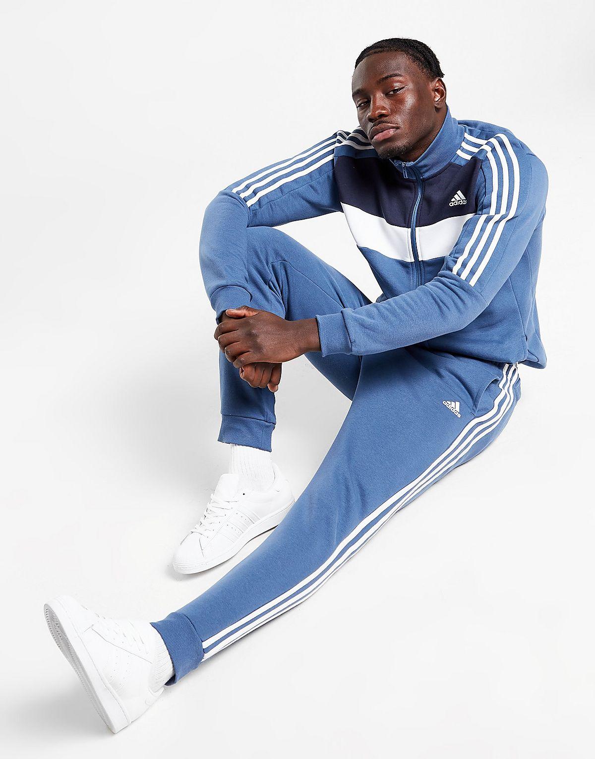 adidas Badge Of Sport Colour Block Fleece Tracksuit in Blue for Men ...
