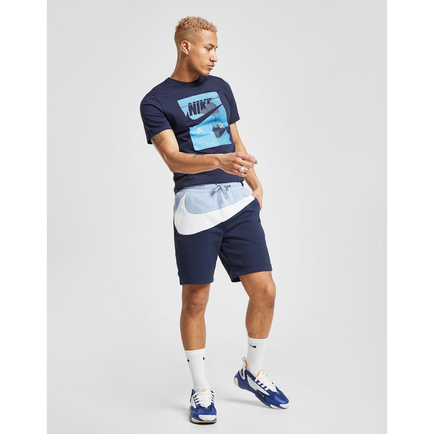 Nike Swoosh Fleece Shorts in Navy/Light/Blue/White (Blue) for Men - Lyst