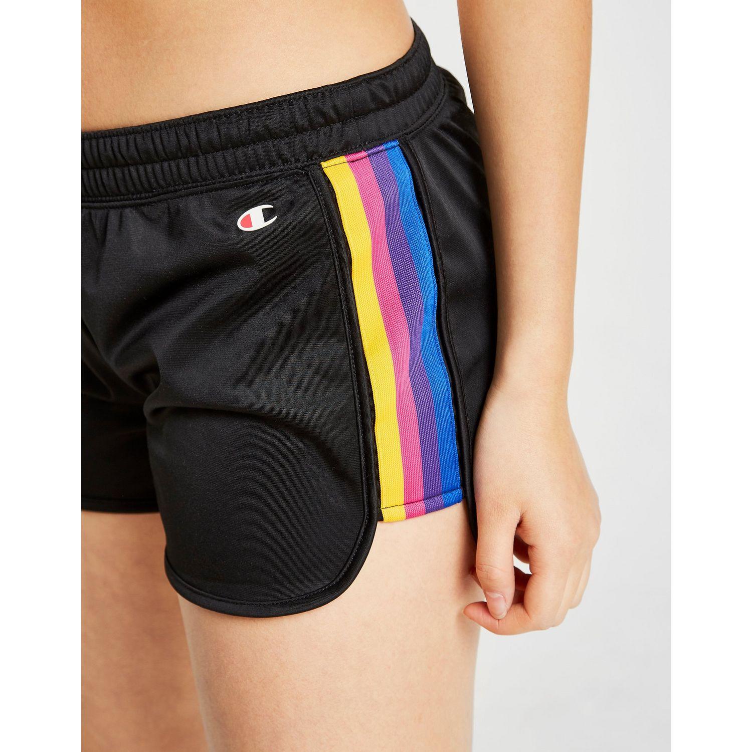 Champion Rainbow Stripe Shorts in Black 