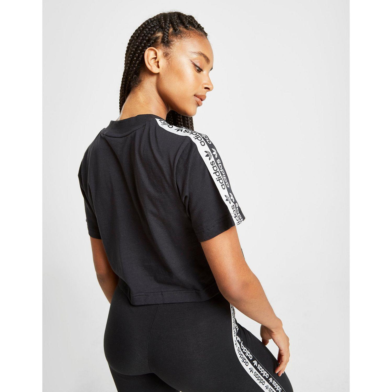 adidas tape crop t shirt