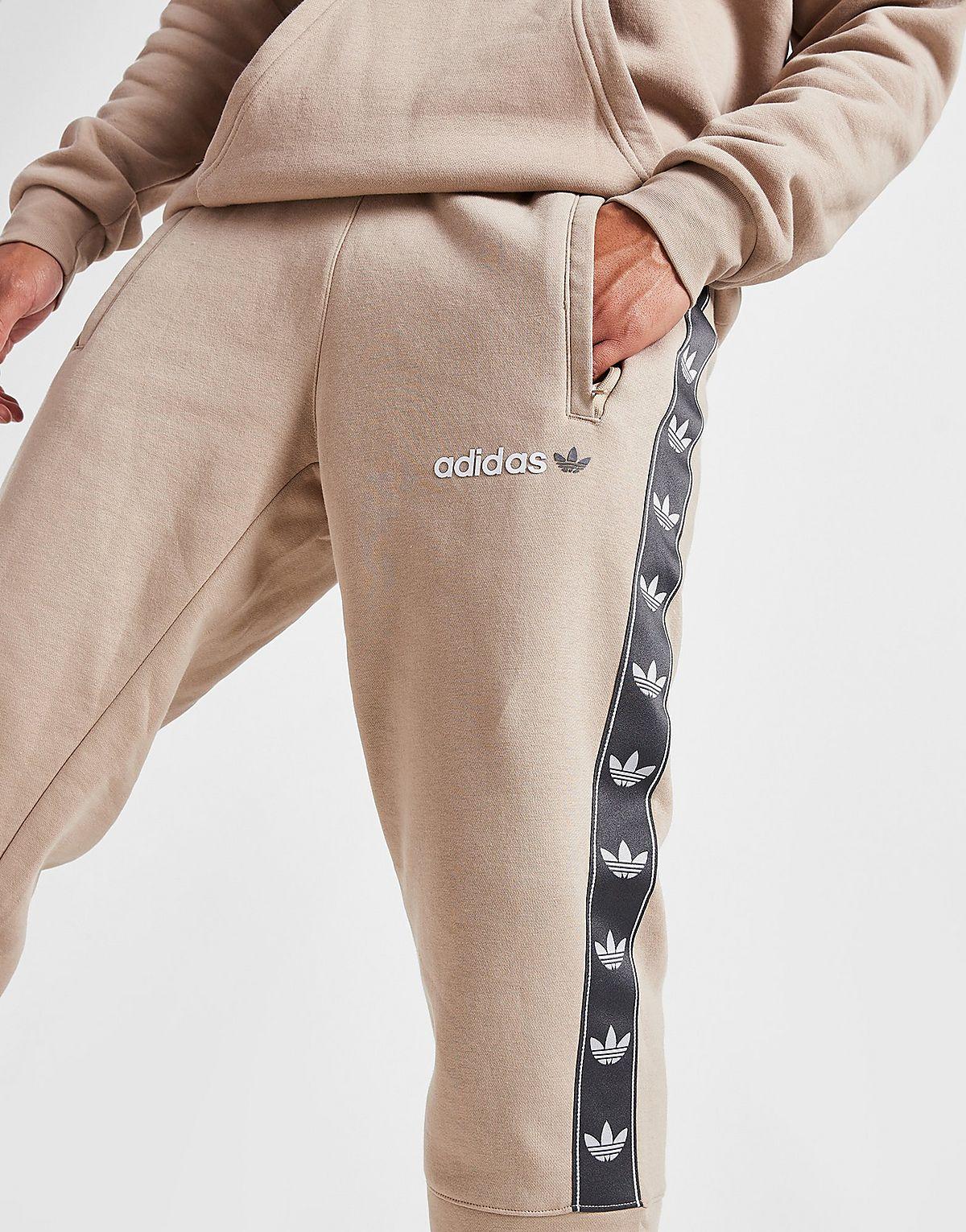 adidas Originals Tape Fleece Joggers in White for Men | Lyst UK
