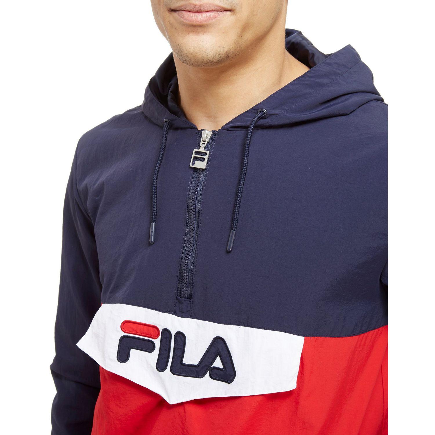 Fila Synthetic Anderson 1/4 Zip Jacket in Navy/Red/White (Blue) for Men