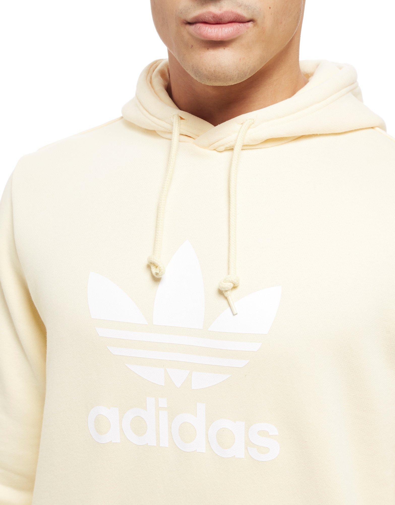 adidas Originals Cotton Trefoil State Overhead Hoodie in Yellow/White  (White) for Men - Lyst