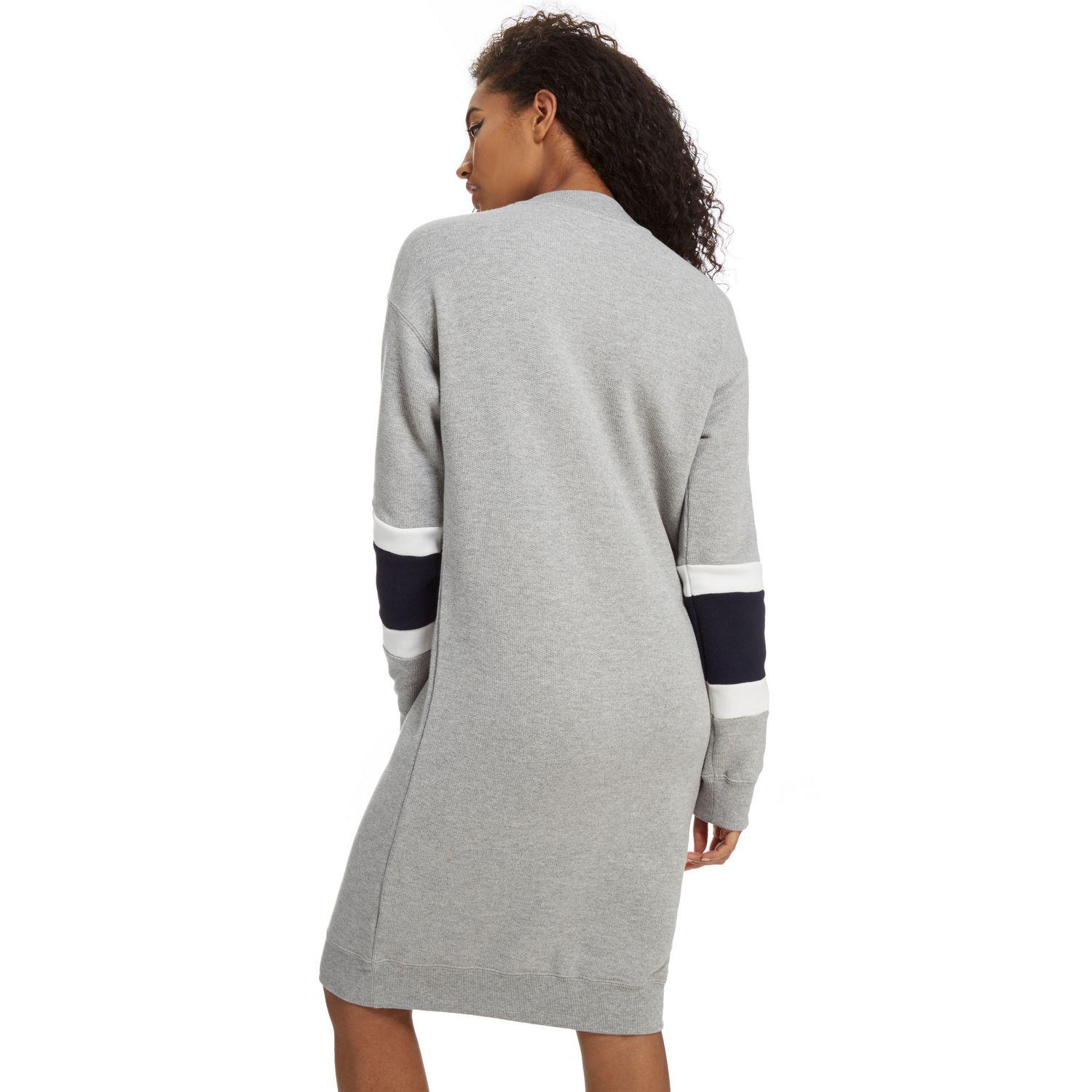 amme Legitimationsoplysninger champignon adidas Originals Cotton High Neck Sweater Dress in Grey/White/Navy (Grey) -  Lyst