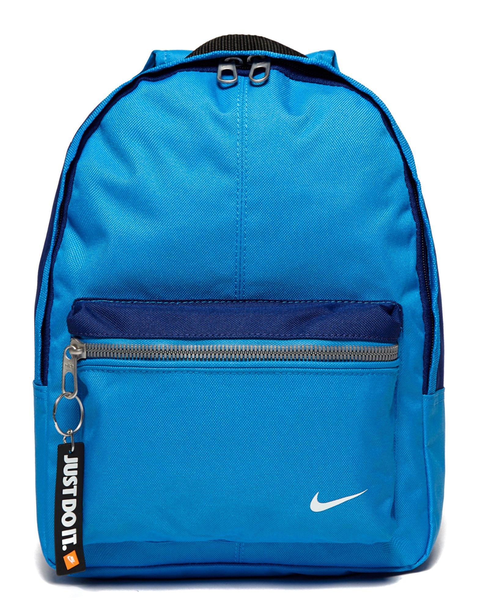 nike blue just do it logo mini backpack