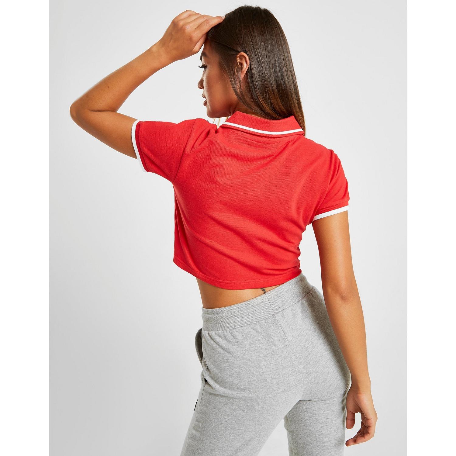 ellesse piping crop polo shirt
