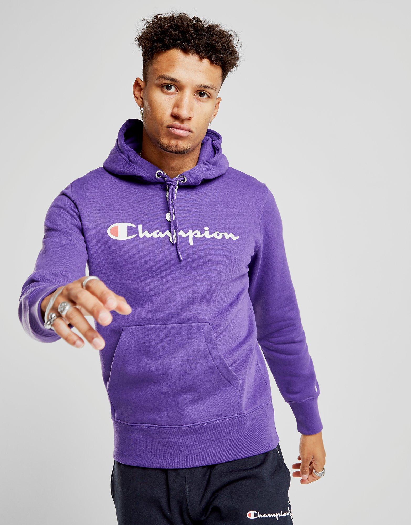 Compra \u003e champion hoodie mens purple 