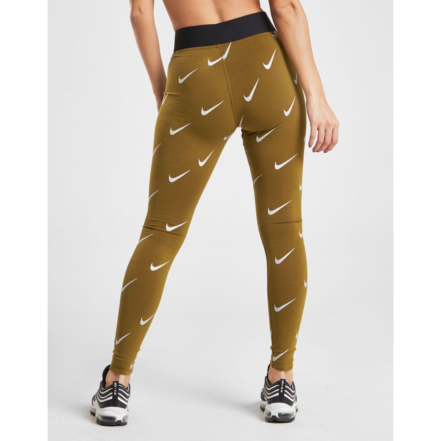 nike all over print swoosh leggings