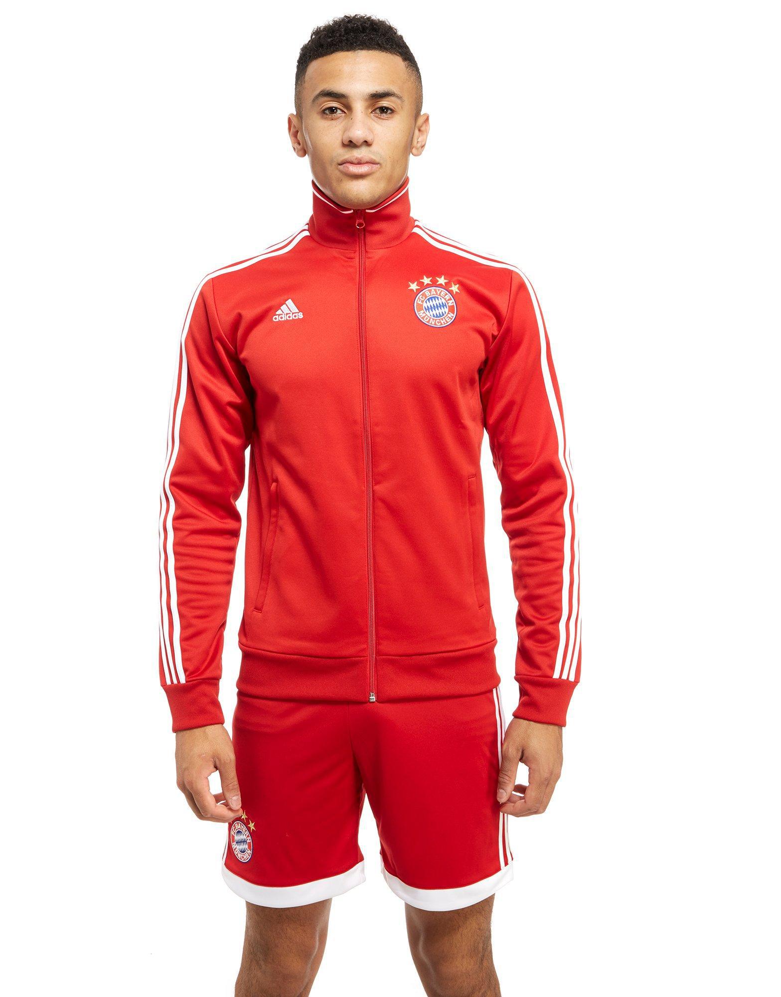 adidas Originals Synthetic Fc Bayern Munich 3-stripe Track Top in Red for  Men - Lyst