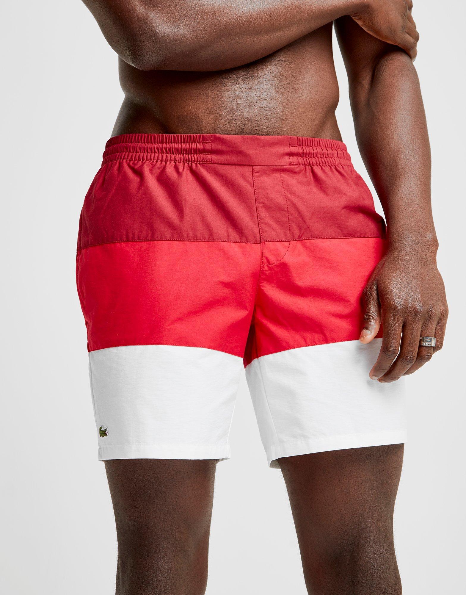 lacoste colour block swim shorts
