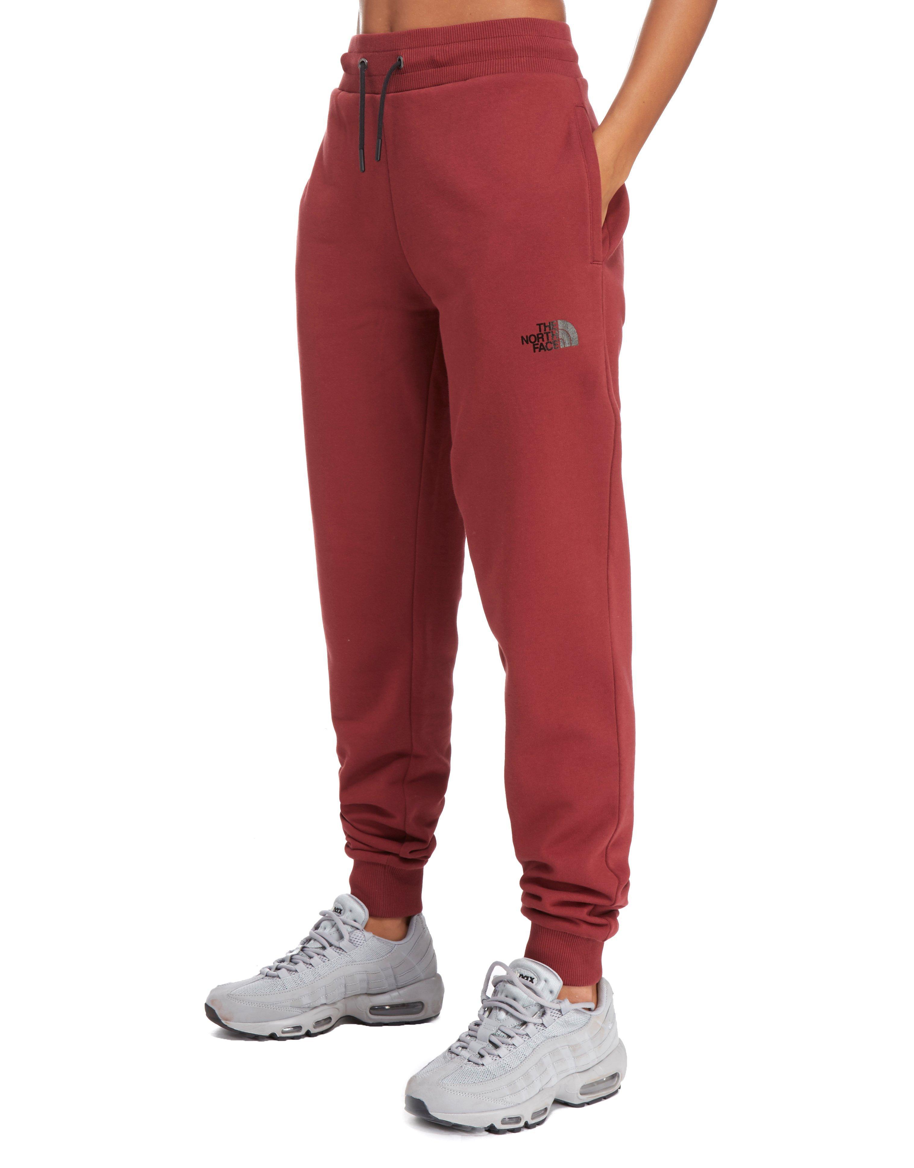 red north face joggers
