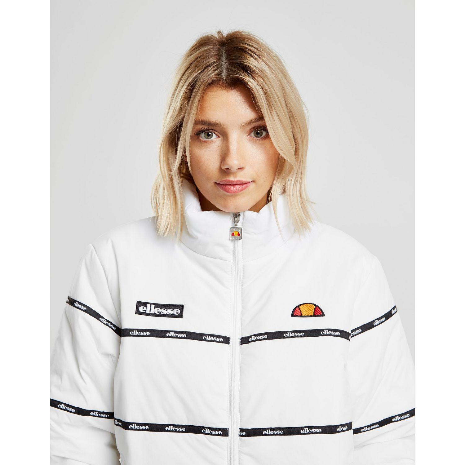 Tape Panel Padded Jacket in White 