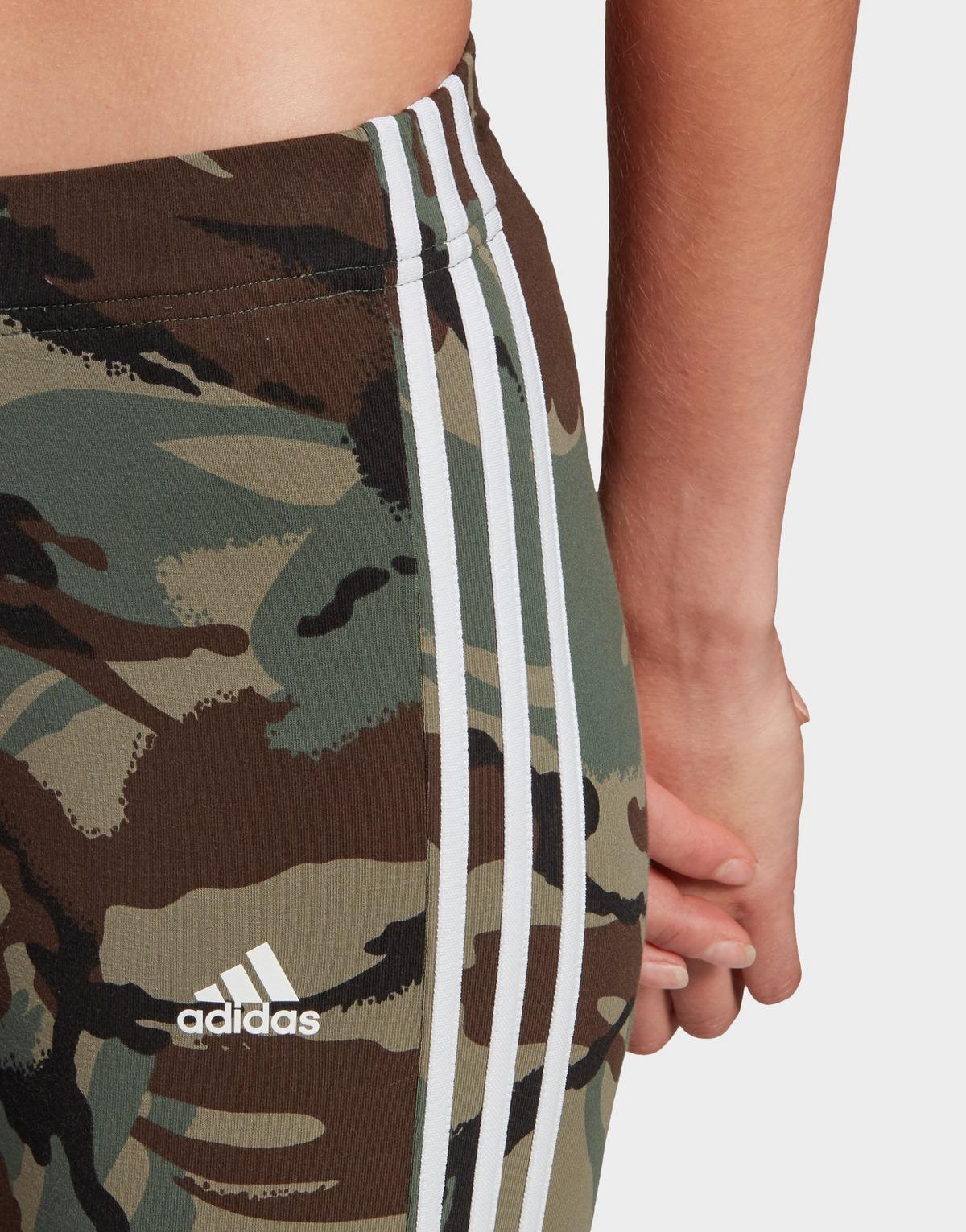adidas Originals Cotton Essentials Camouflage 3-stripes 7/8 Leggings in ...