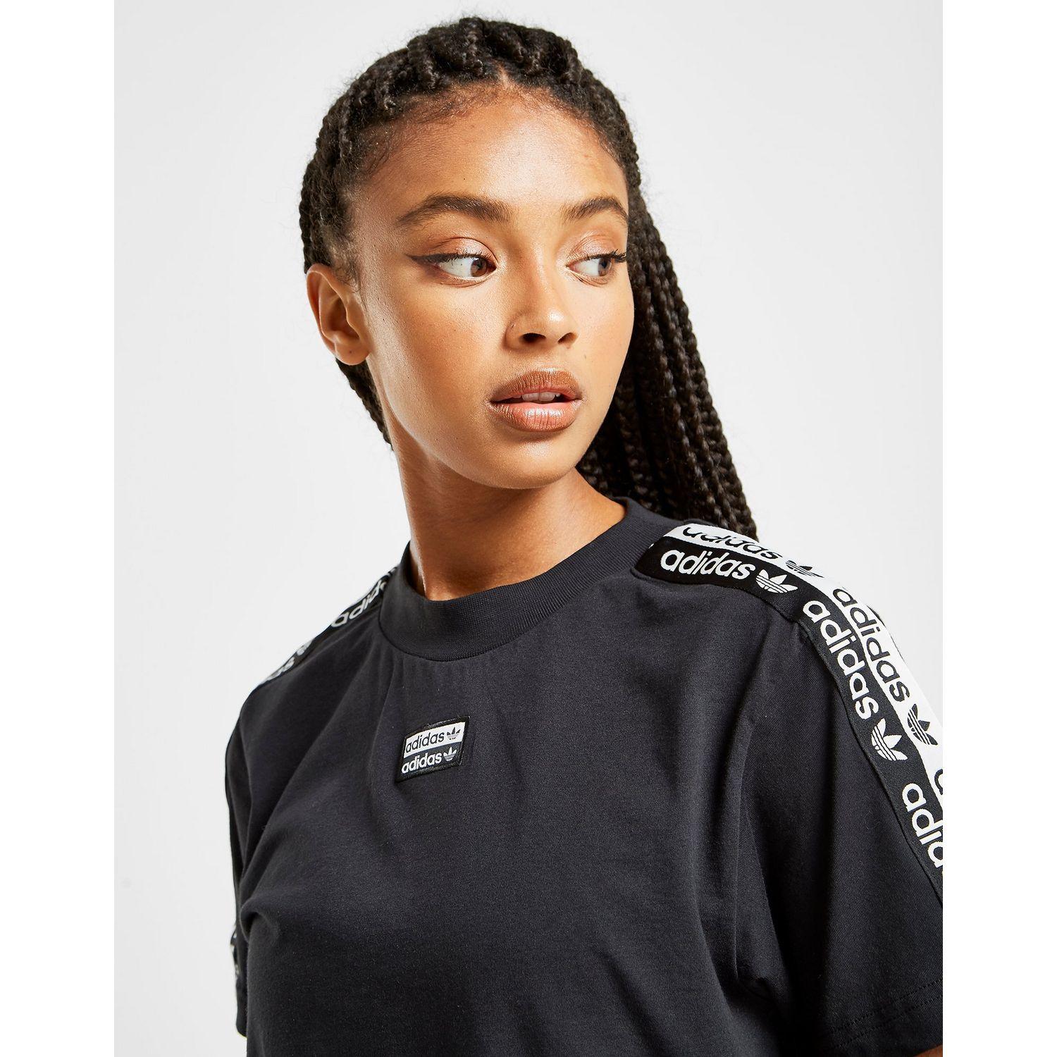 adidas tape crop t shirt