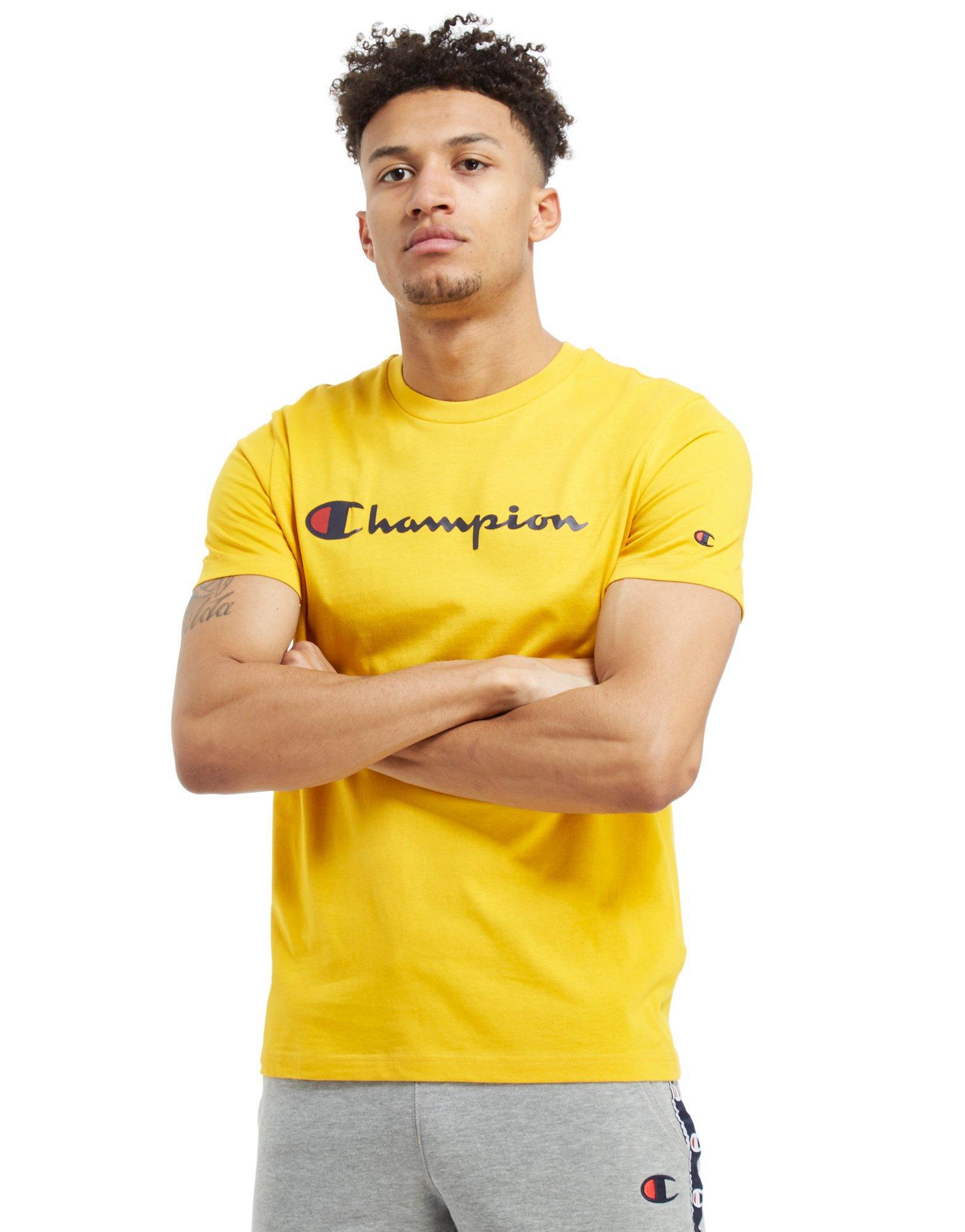 yellow champion shirt men off 61% - www 