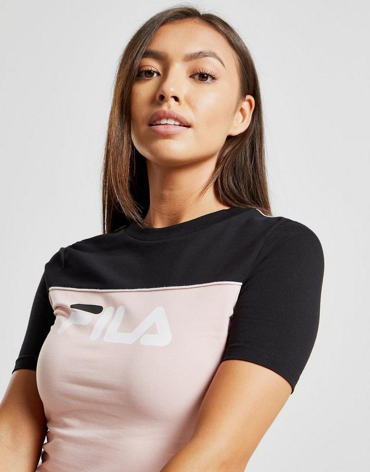 pink and black fila shirt