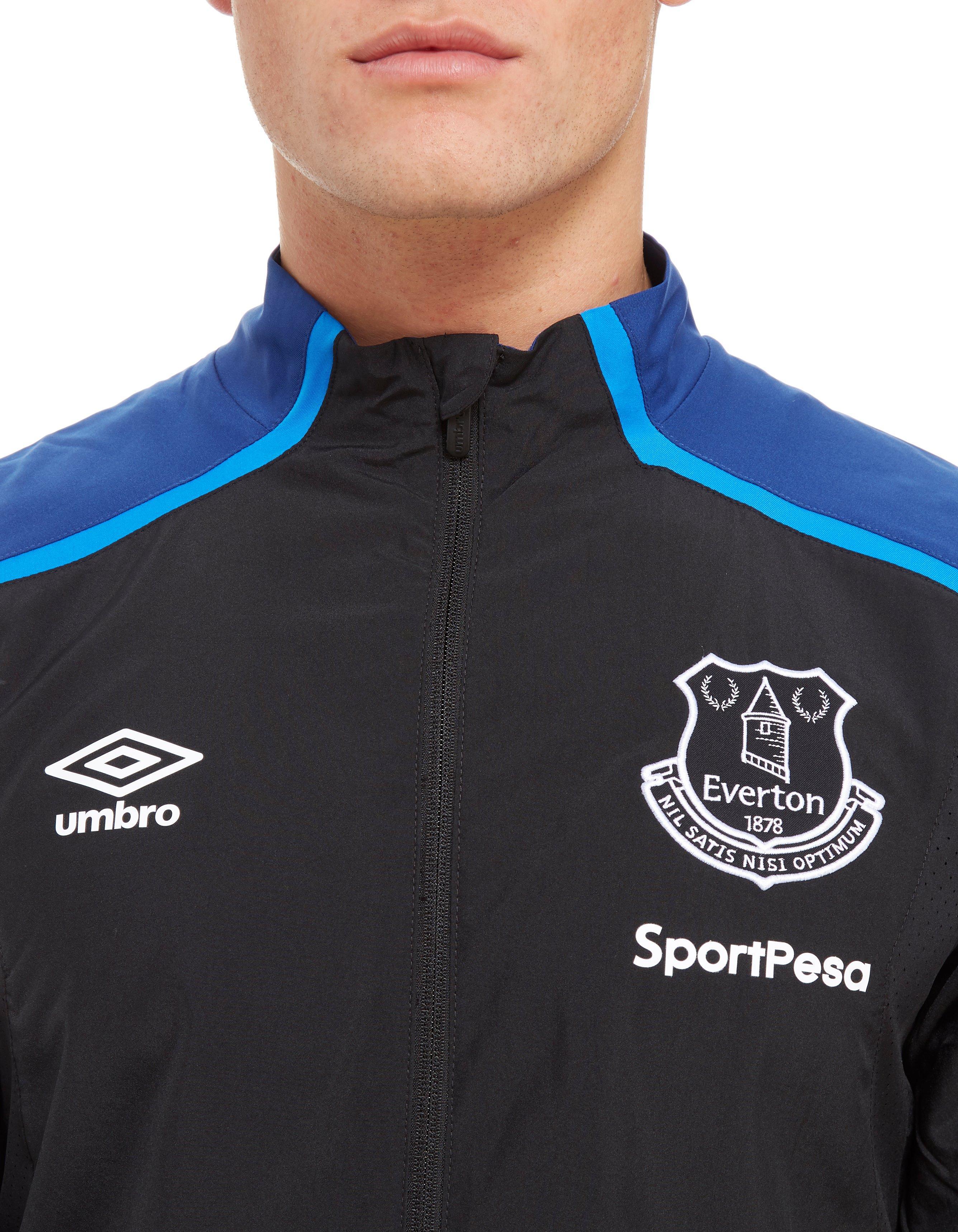 Everton Training Shower Jacket Black Mens Umbro