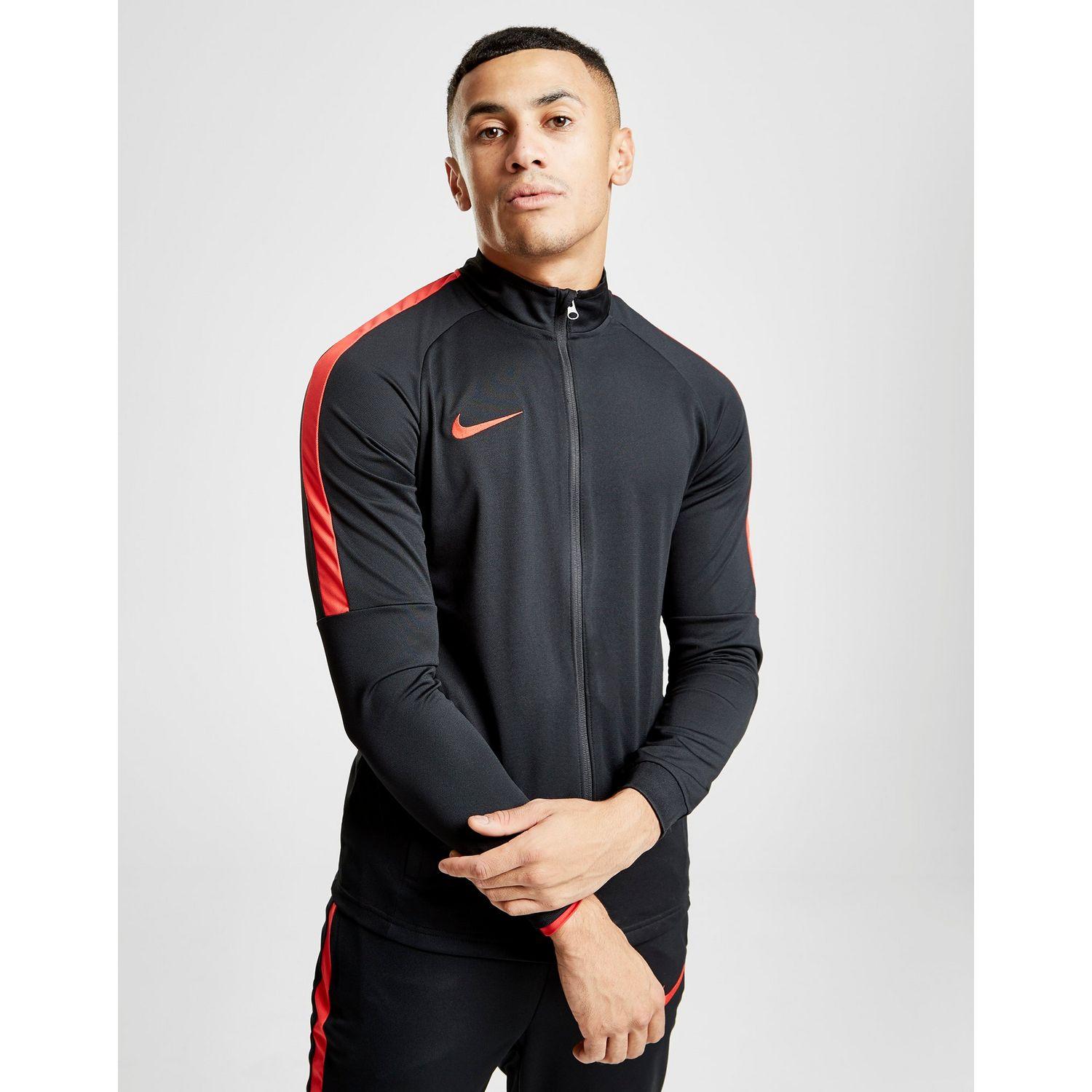 nike tracksuit black and red
