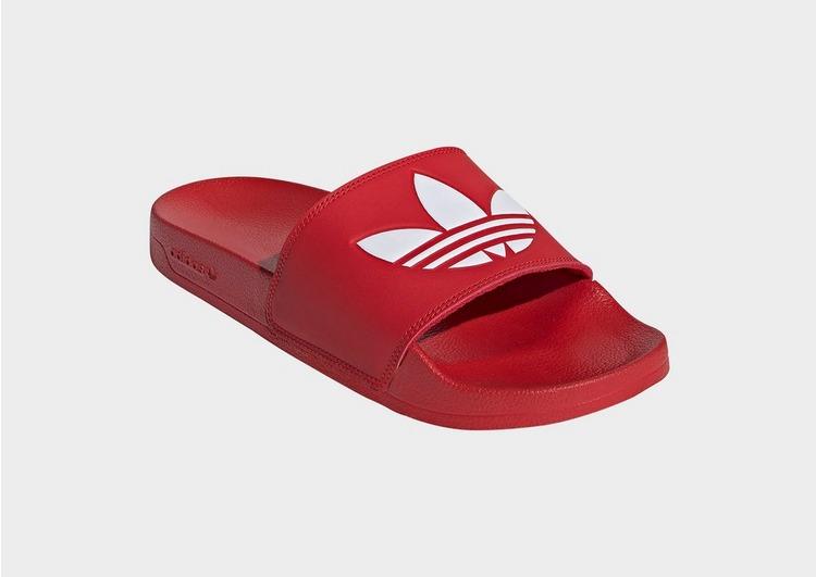 red and white adidas slides