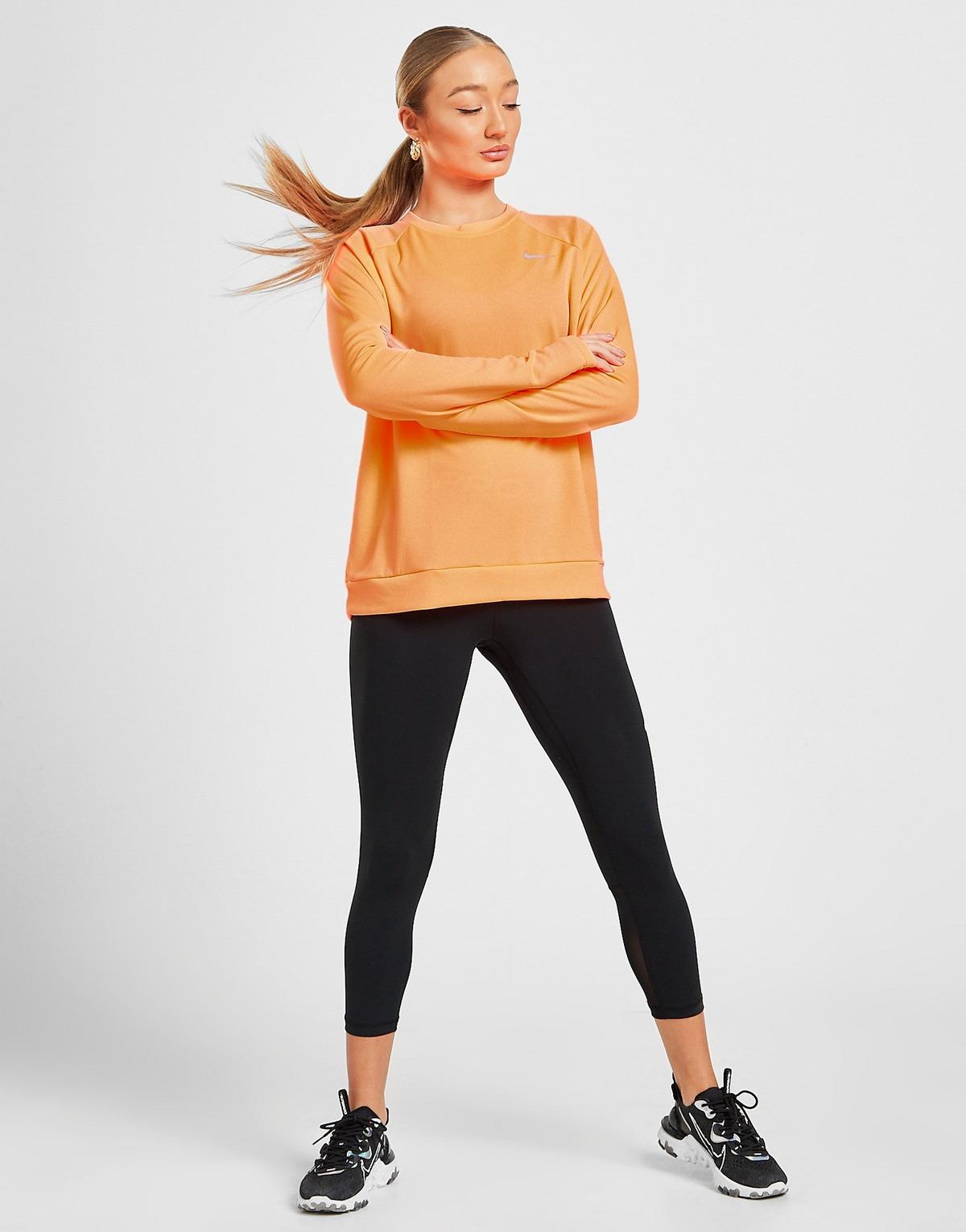 Nike Synthetic Running Pacer Crew Sweatshirt in Orange - Lyst